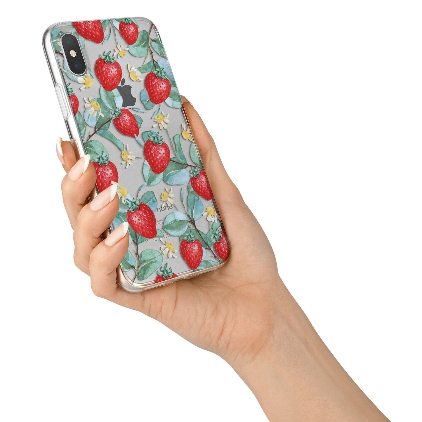 Strawberry Plant iPhone X Bumper Case on Silver iPhone Alternative Image 2