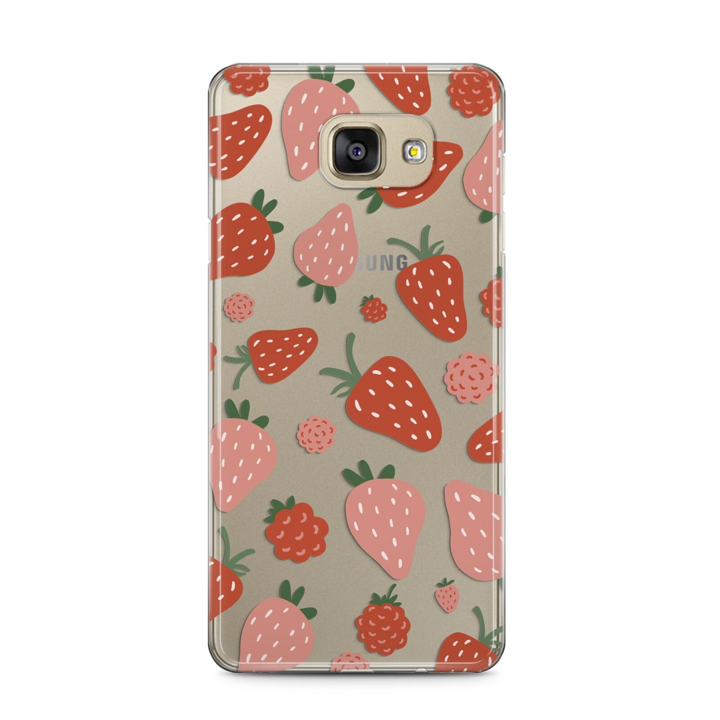 Strawberry Samsung Galaxy A5 2016 Case on gold phone