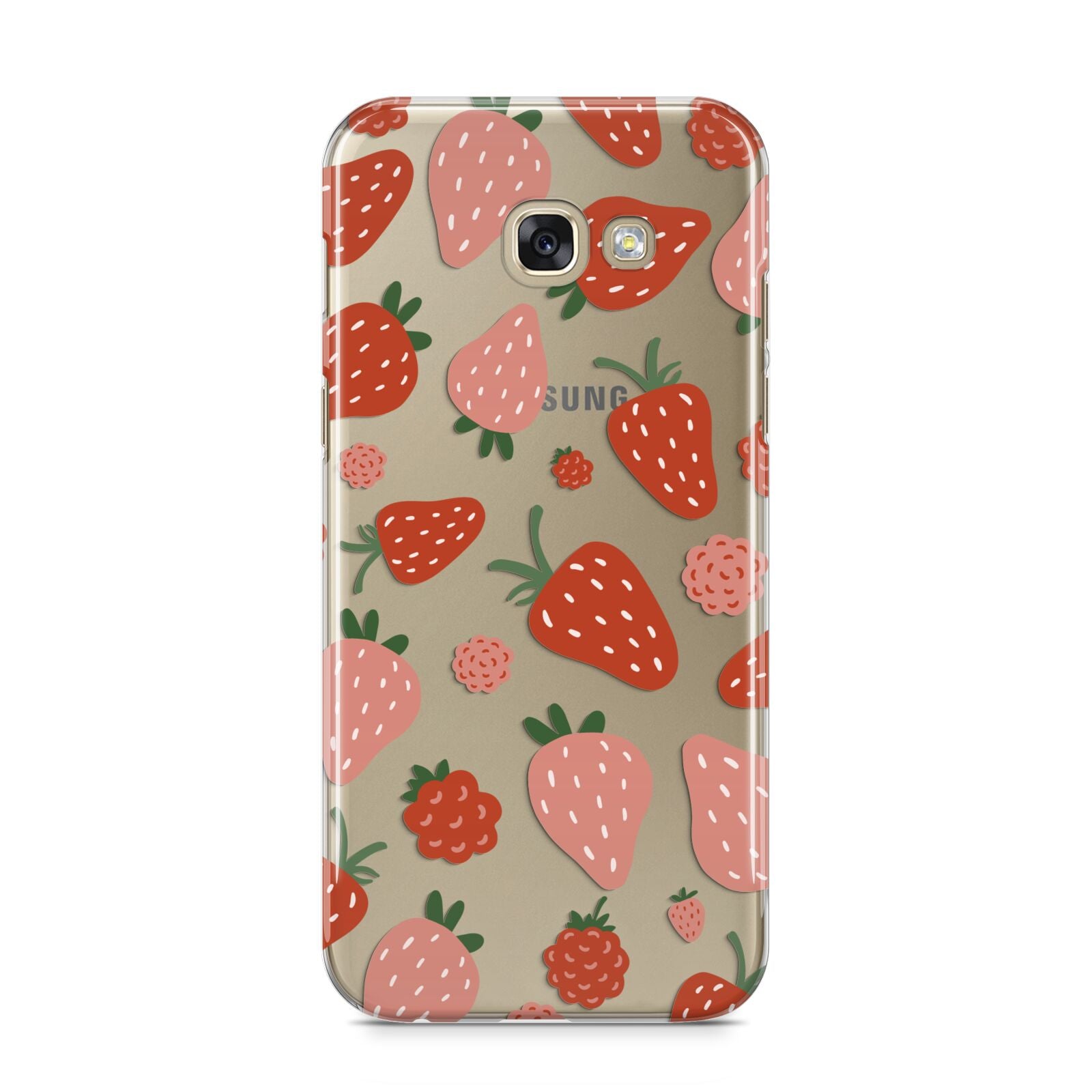 Strawberry Samsung Galaxy A5 2017 Case on gold phone