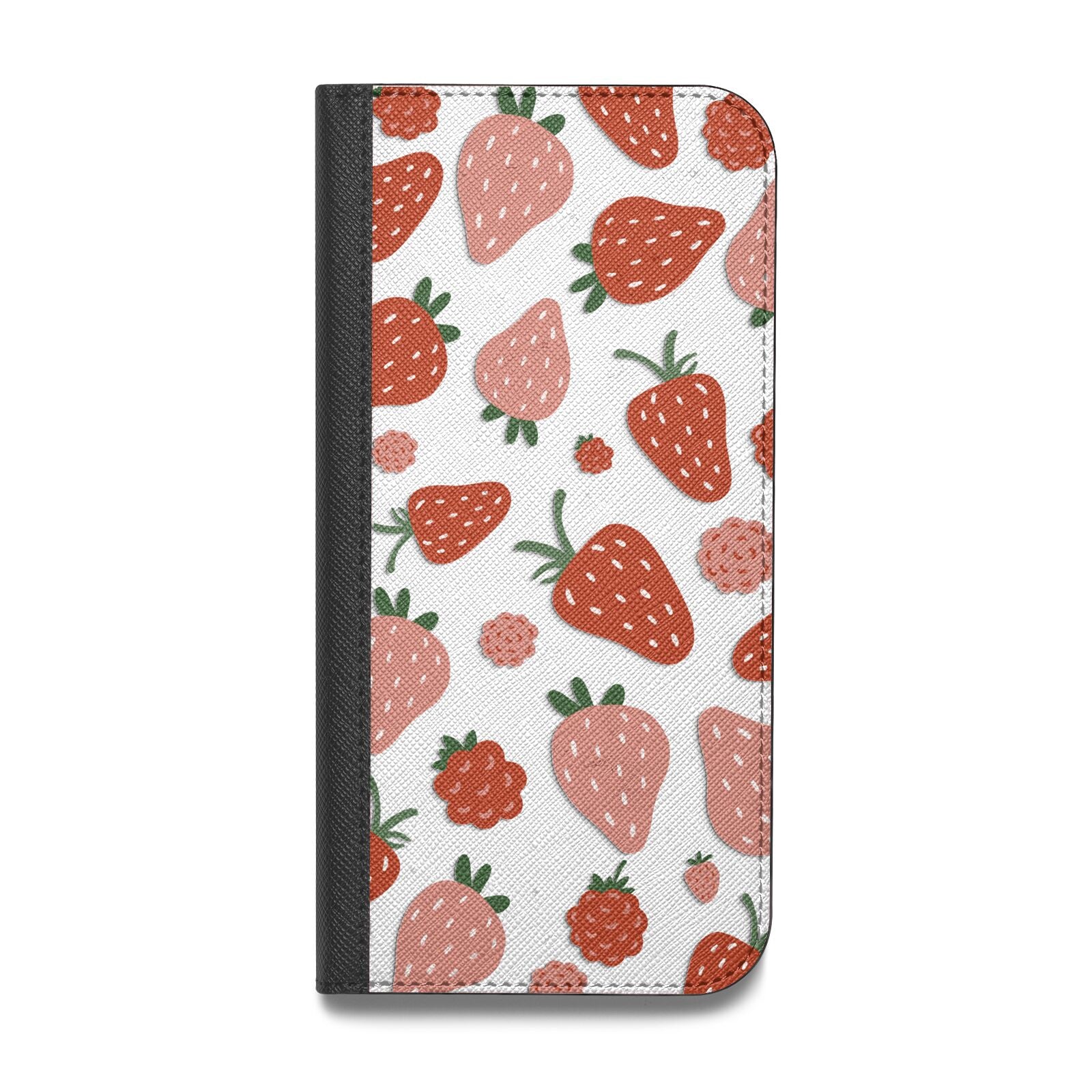 Strawberry Vegan Leather Flip iPhone Case