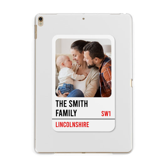 Street Sign Family Photo Upload Apple iPad Gold Case