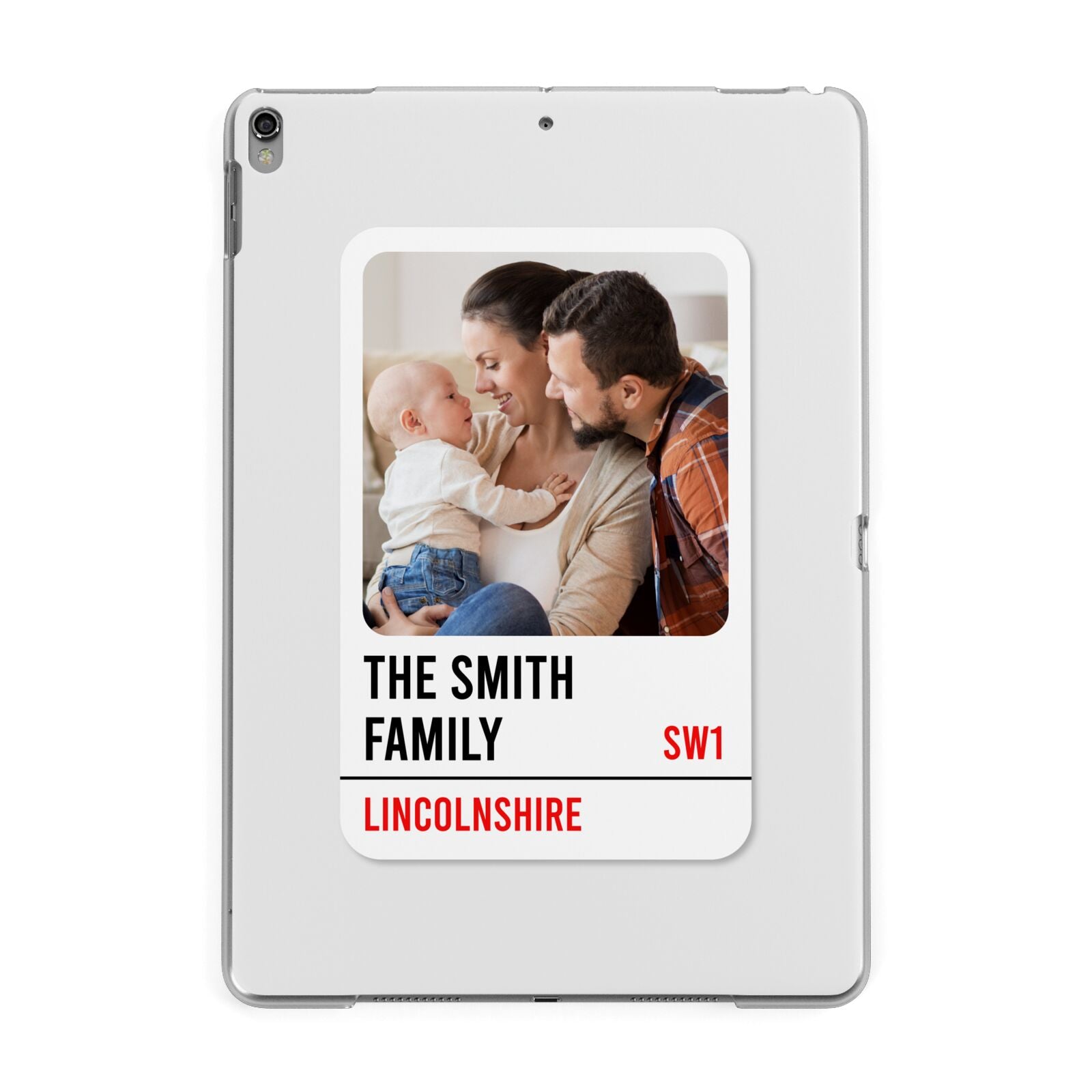 Street Sign Family Photo Upload Apple iPad Grey Case