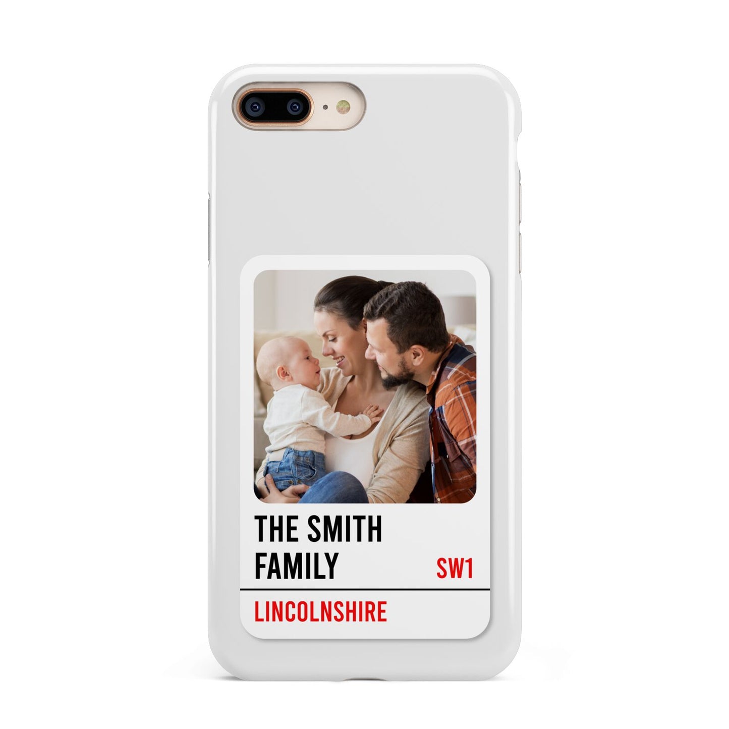 Street Sign Family Photo Upload Apple iPhone 7 8 Plus 3D Tough Case