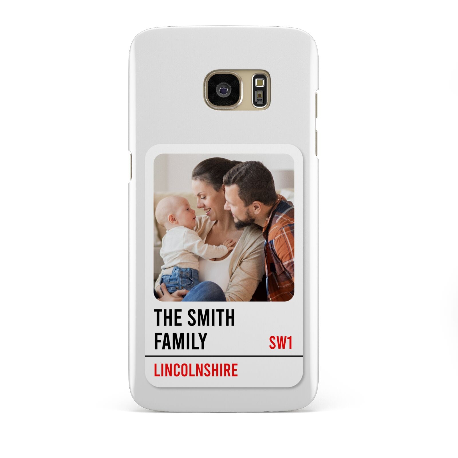 Street Sign Family Photo Upload Samsung Galaxy S7 Edge Case