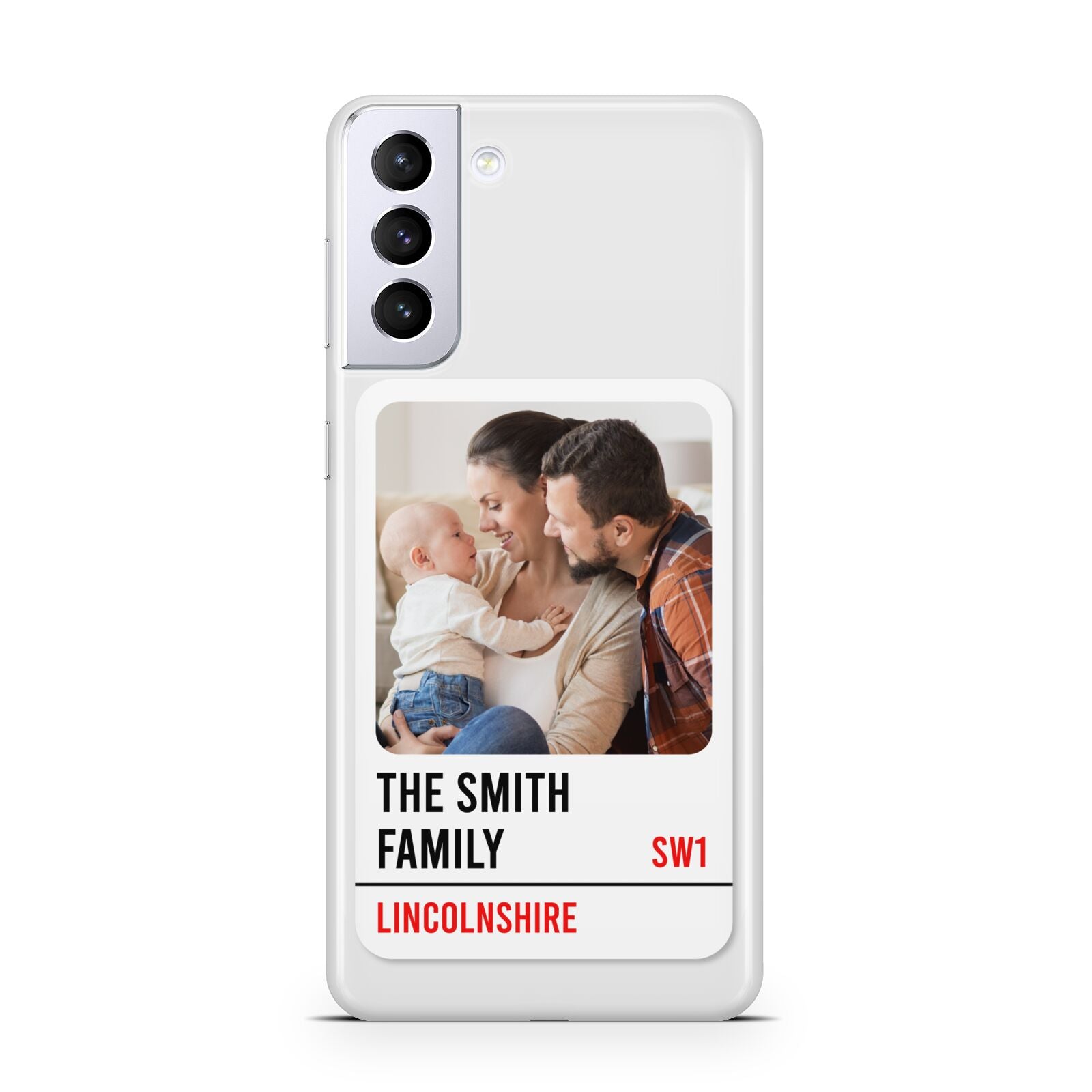 Street Sign Family Photo Upload Samsung S21 Plus Phone Case