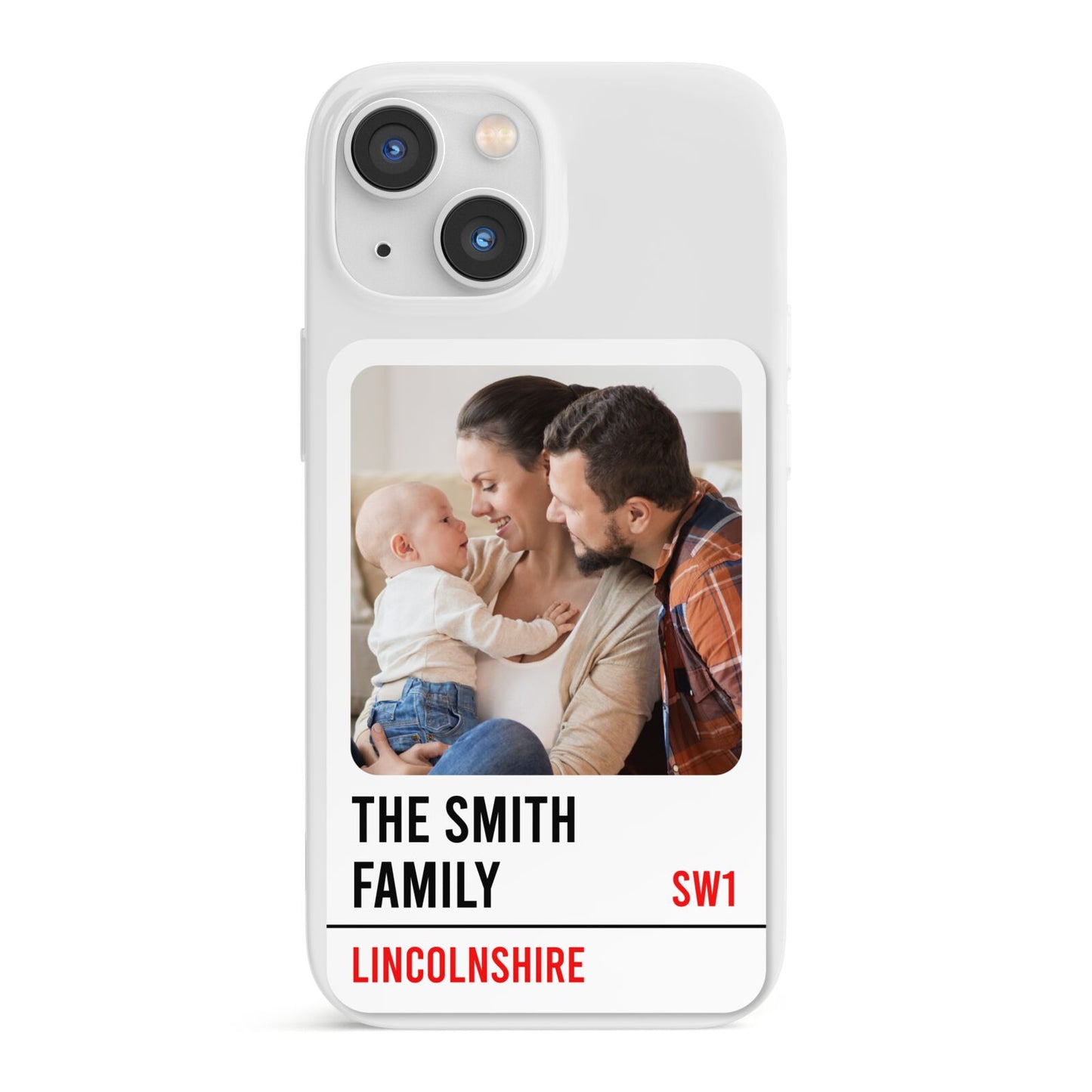 Street Sign Family Photo Upload iPhone 13 Mini Full Wrap 3D Snap Case