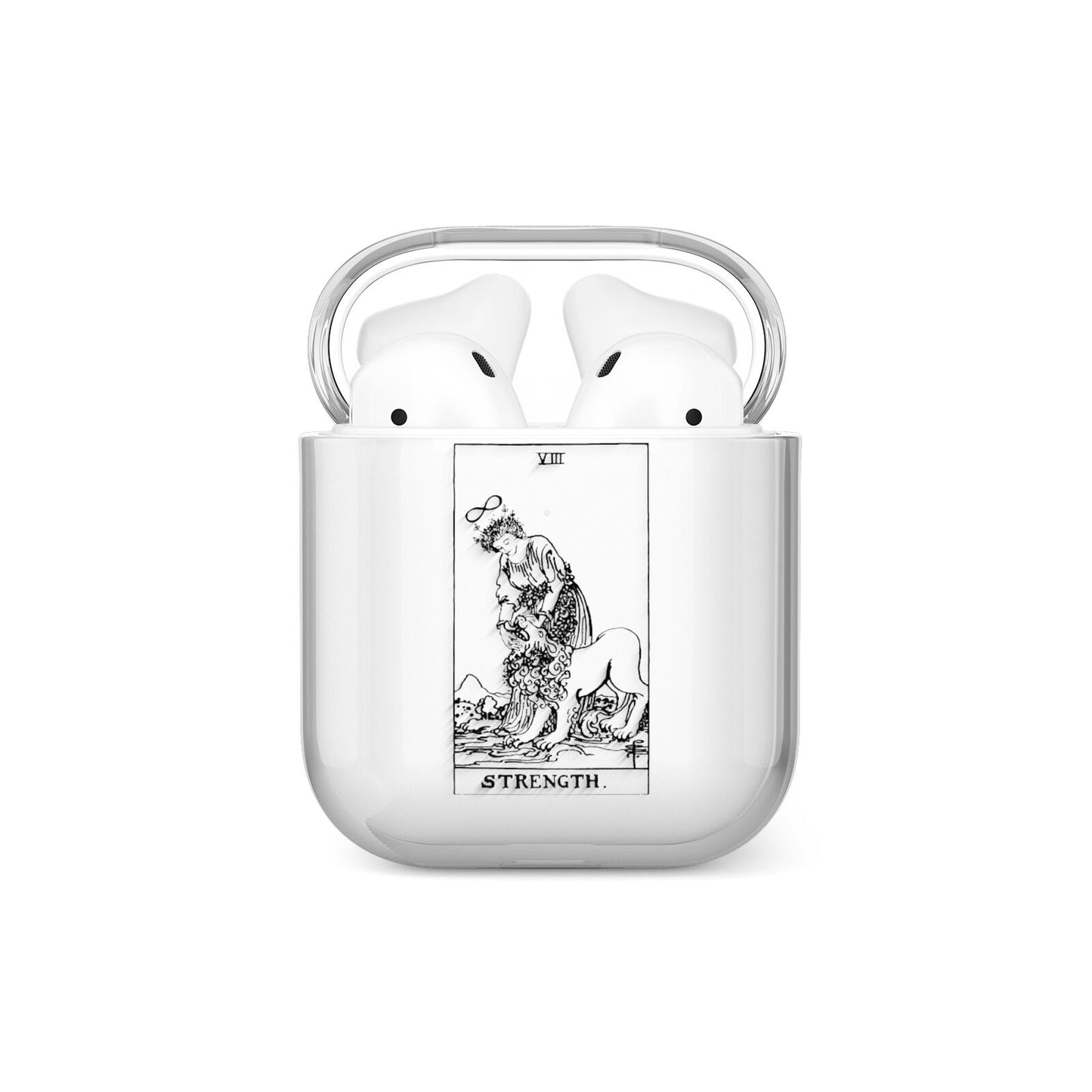 Strength Monochrome Tarot Card AirPods Case