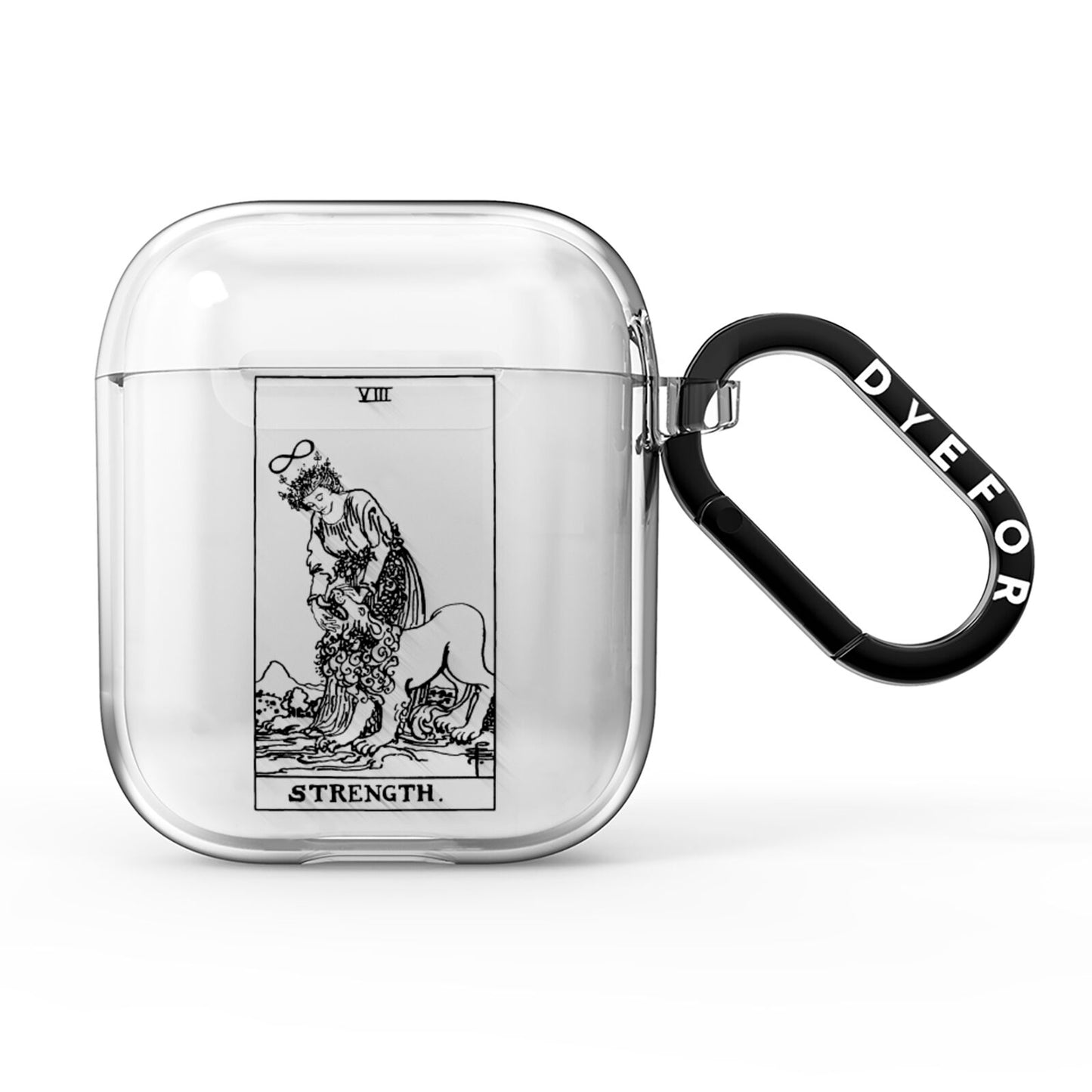 Strength Monochrome Tarot Card AirPods Clear Case