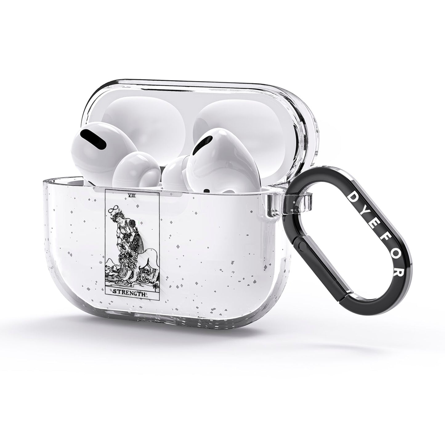 Strength Monochrome Tarot Card AirPods Glitter Case 3rd Gen Side Image