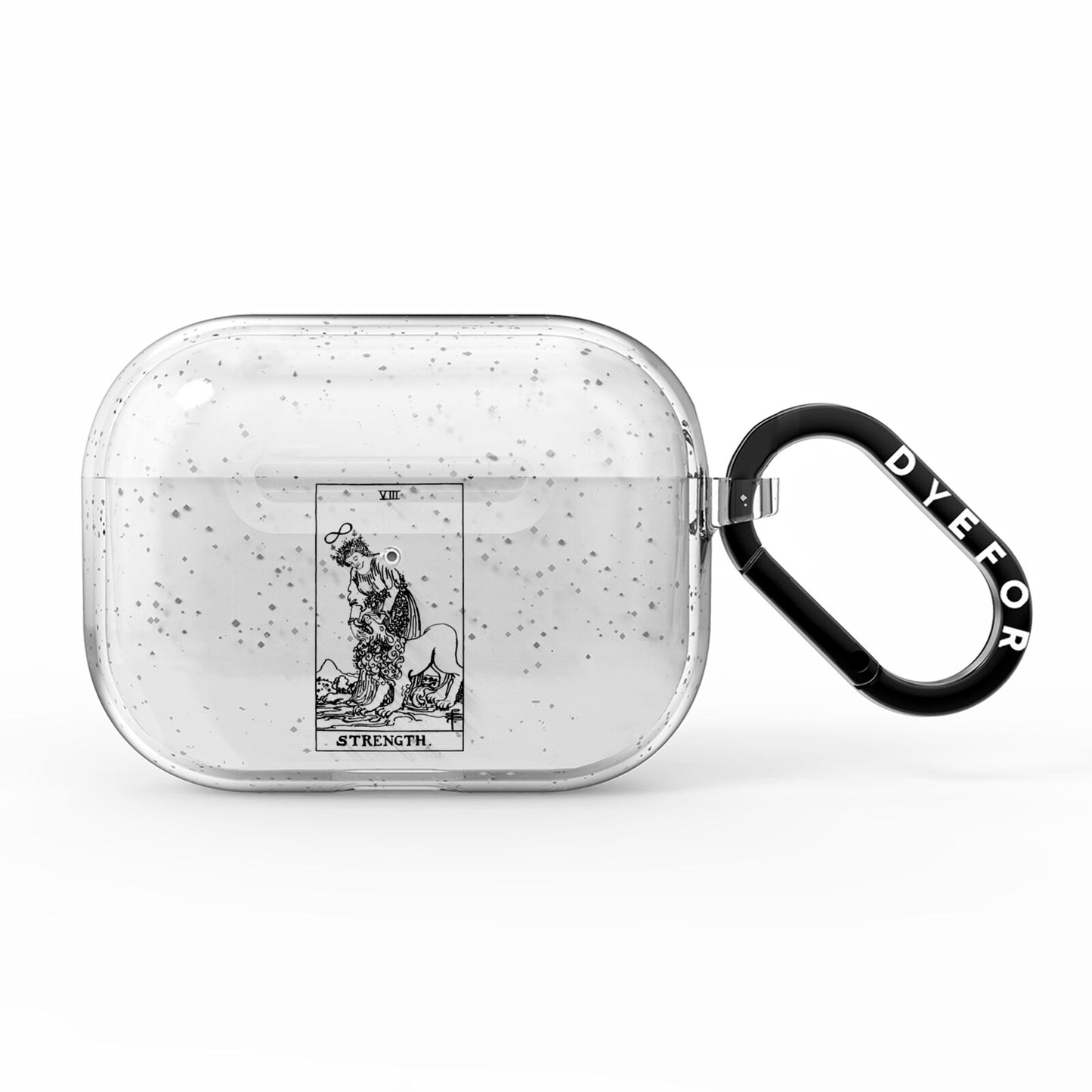 Strength Monochrome Tarot Card AirPods Pro Glitter Case