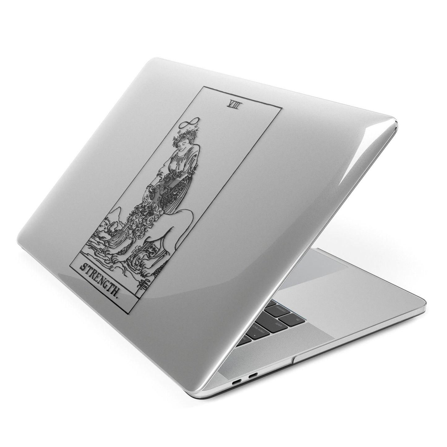 Strength Monochrome Tarot Card Apple MacBook Case Side View