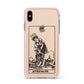 Strength Monochrome Tarot Card Apple iPhone Xs Max Impact Case Pink Edge on Gold Phone