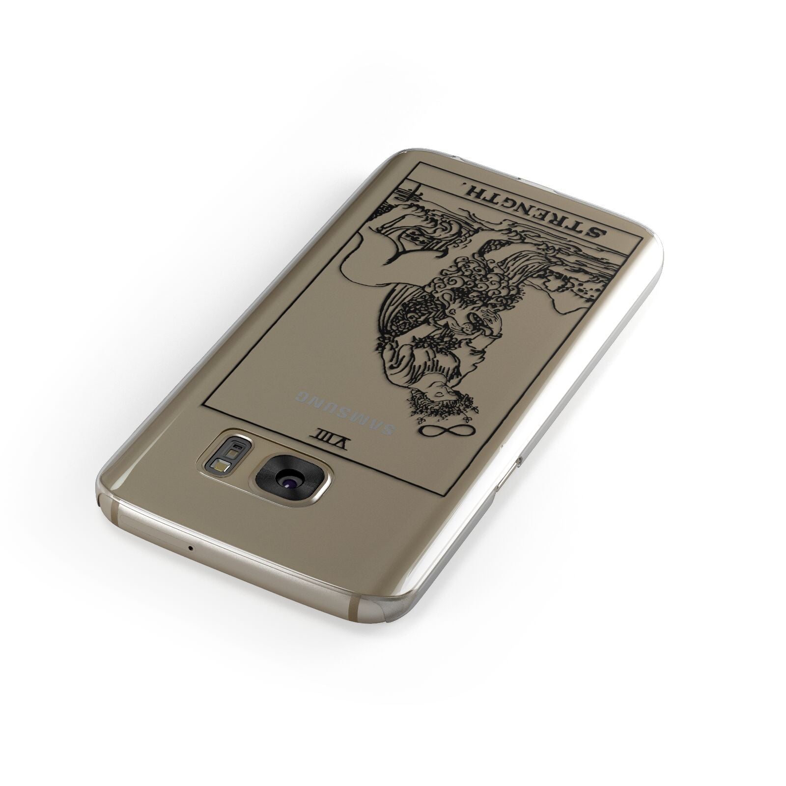 Strength Monochrome Tarot Card Samsung Galaxy Case Front Close Up