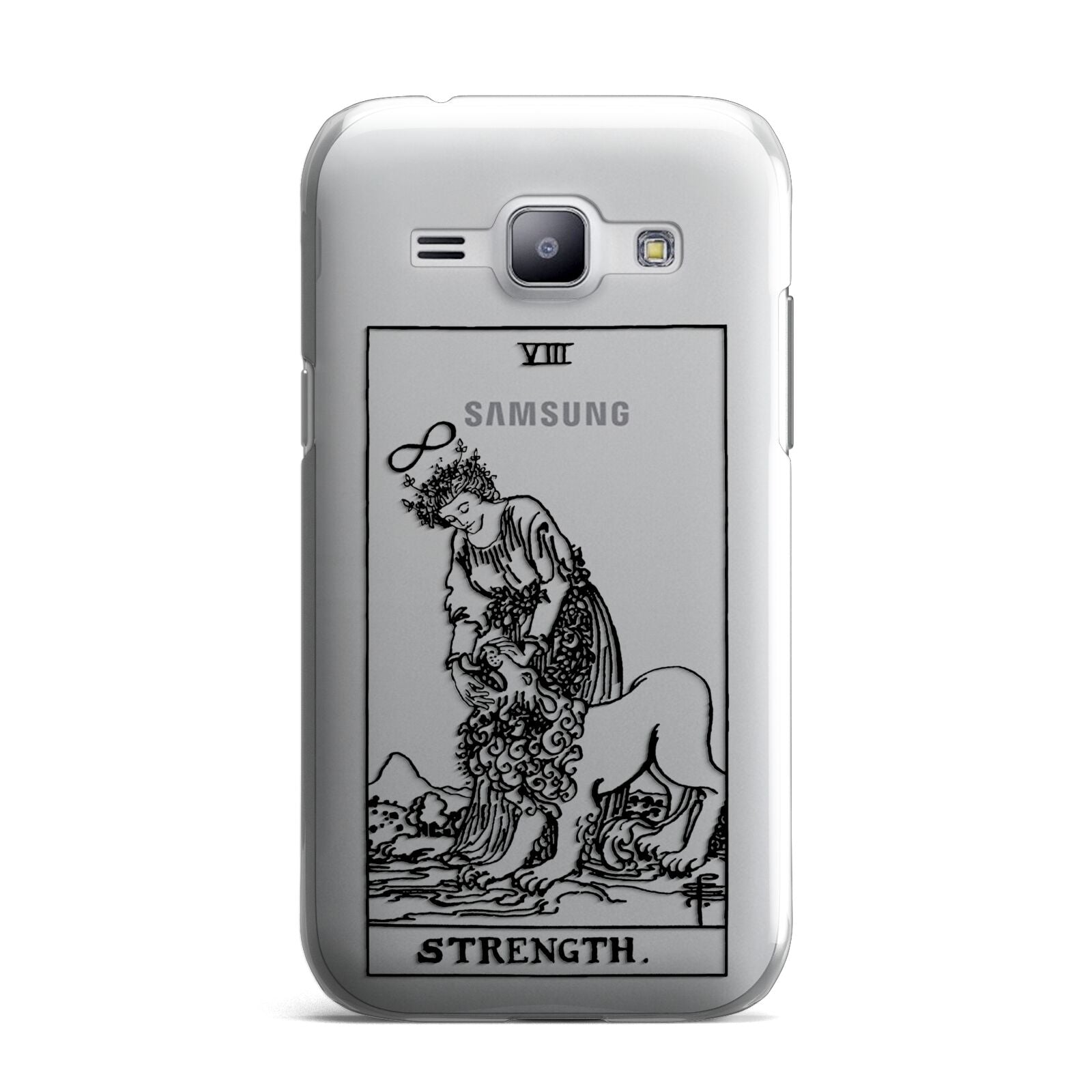 Strength Monochrome Tarot Card Samsung Galaxy J1 2015 Case