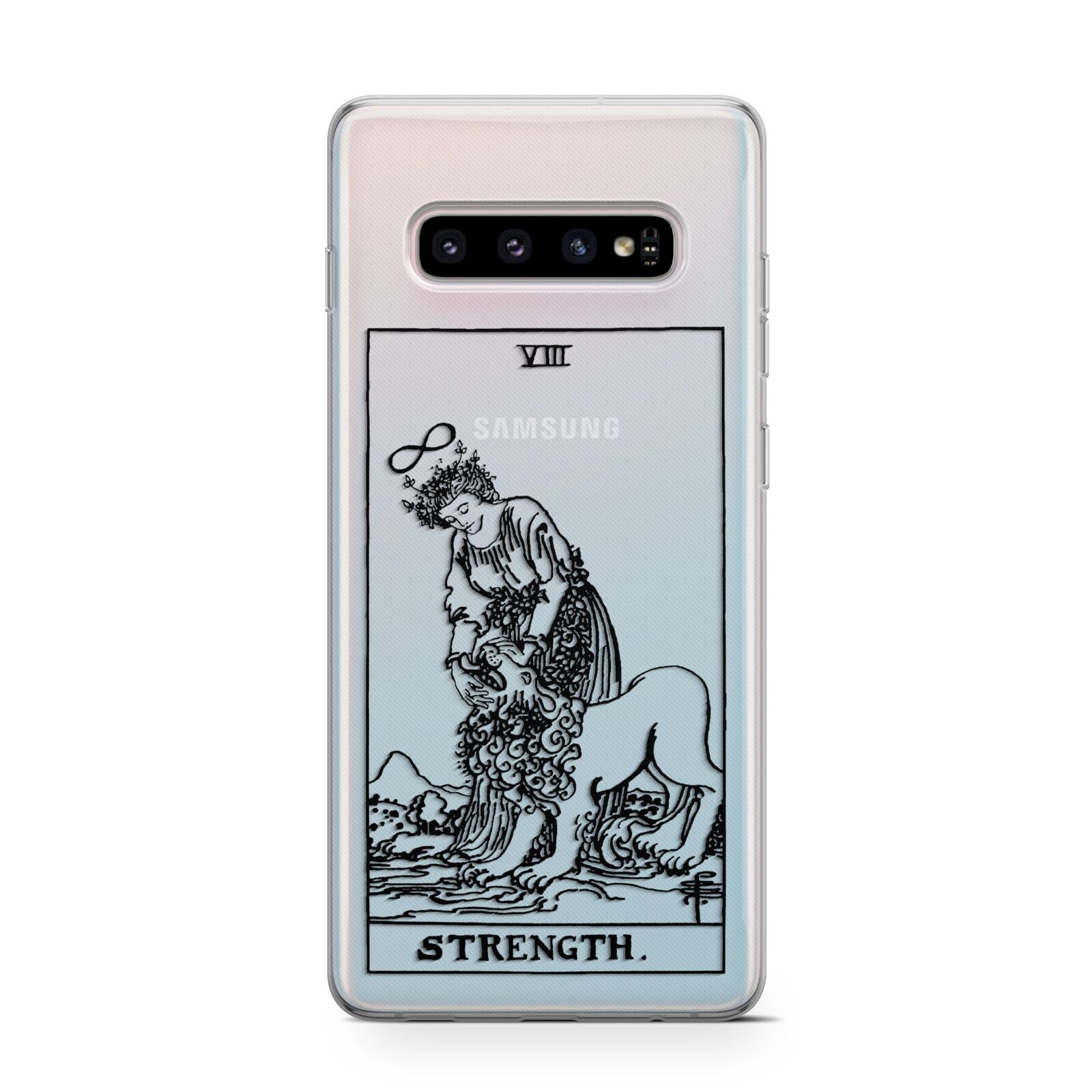 Strength Monochrome Tarot Card Samsung Galaxy S10 Case