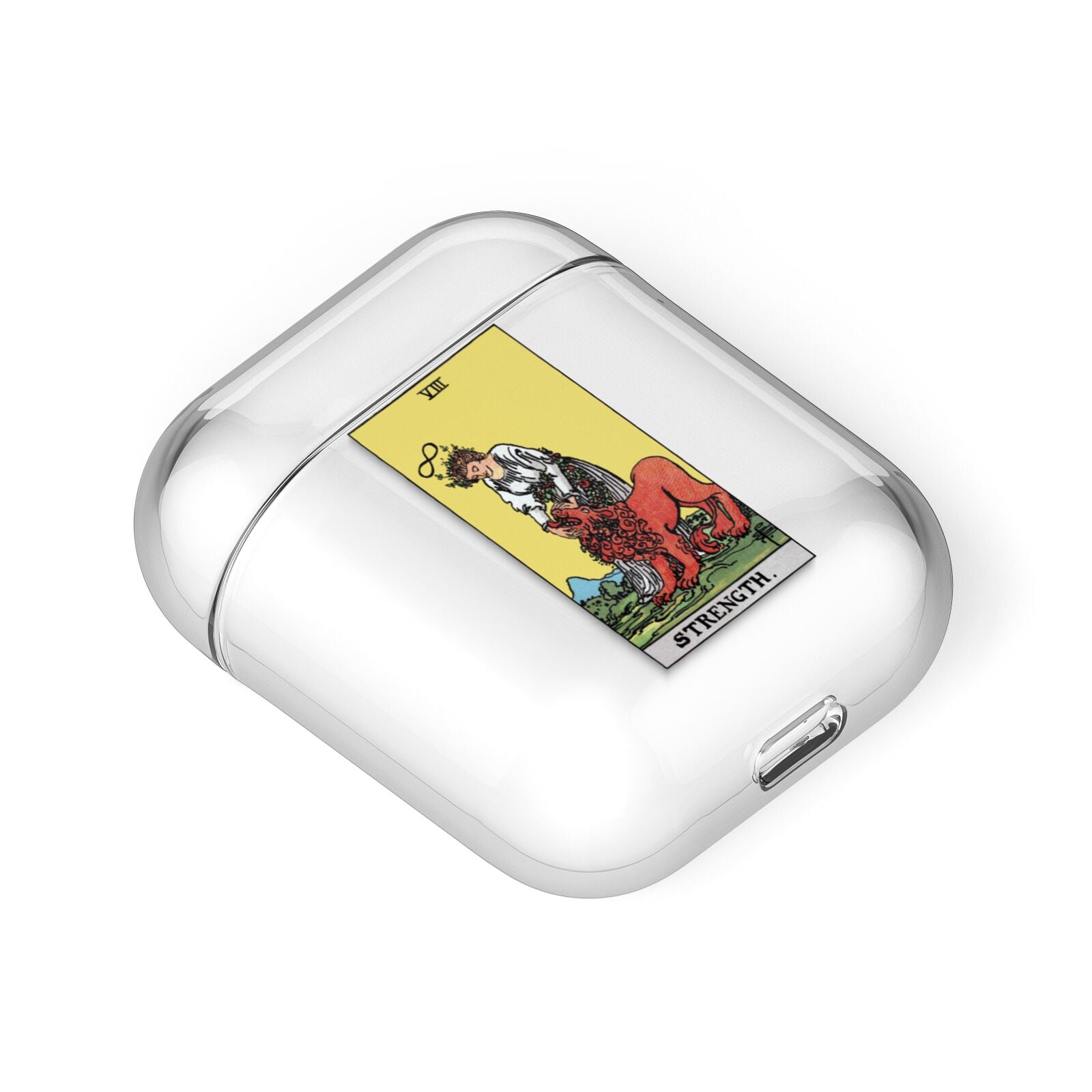 Strength Tarot Card AirPods Case Laid Flat