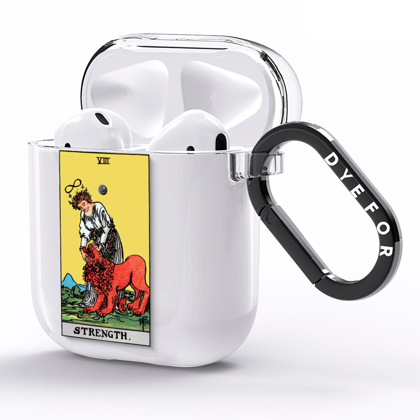 Strength Tarot Card AirPods Clear Case Side Image