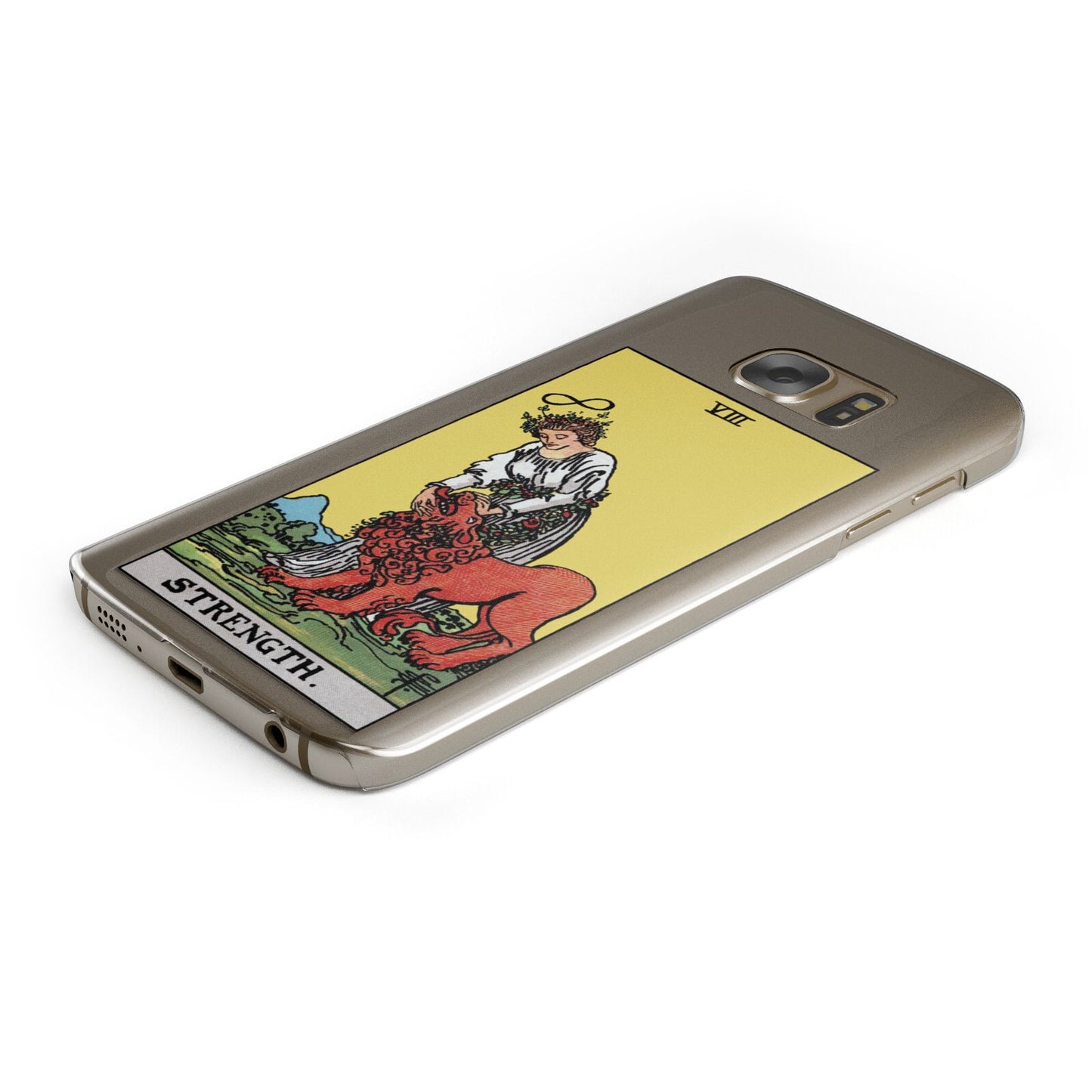 Strength Tarot Card Protective Samsung Galaxy Case Angled Image