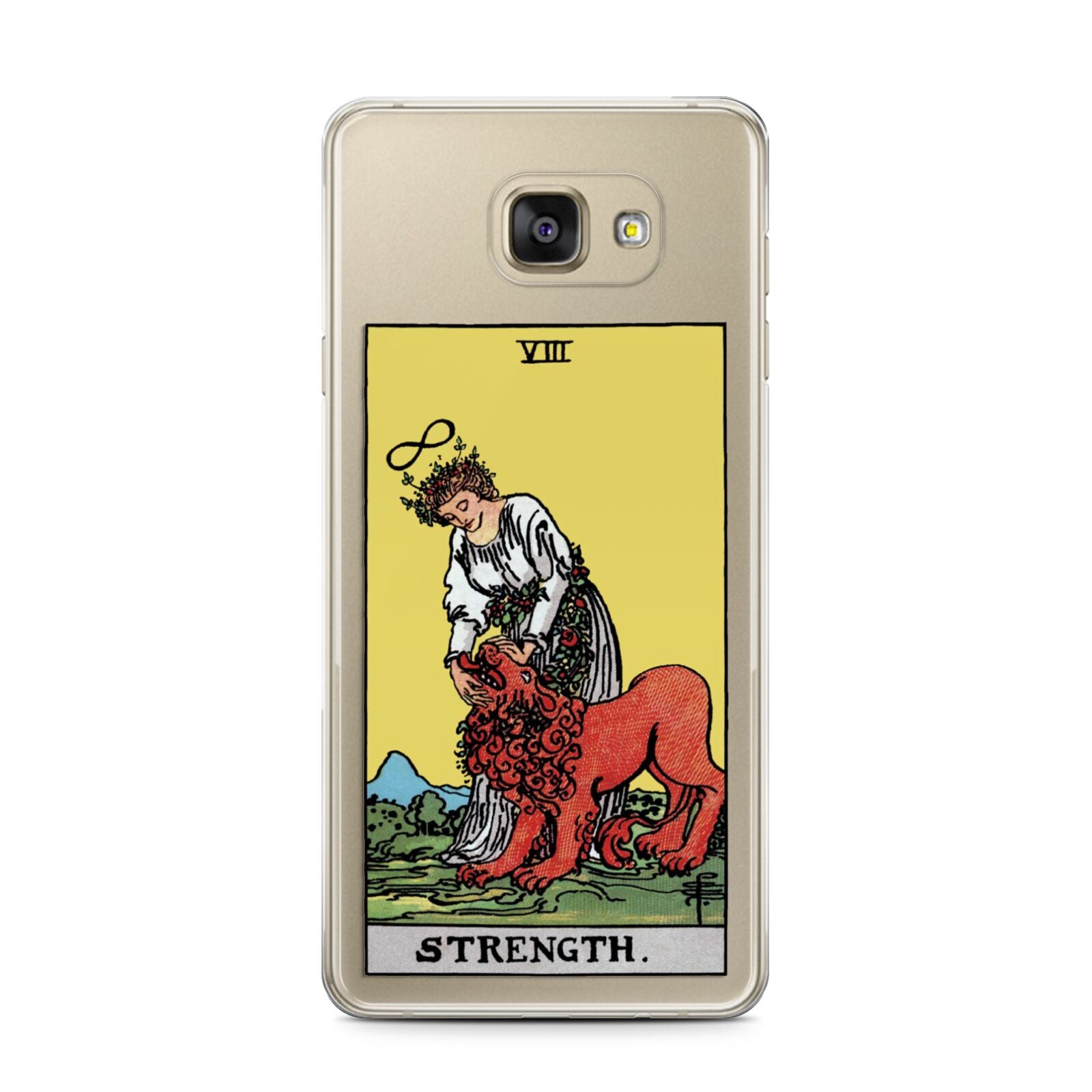 Strength Tarot Card Samsung Galaxy A7 2016 Case on gold phone