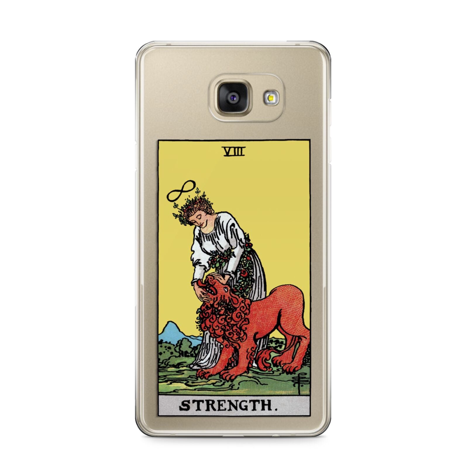 Strength Tarot Card Samsung Galaxy A9 2016 Case on gold phone