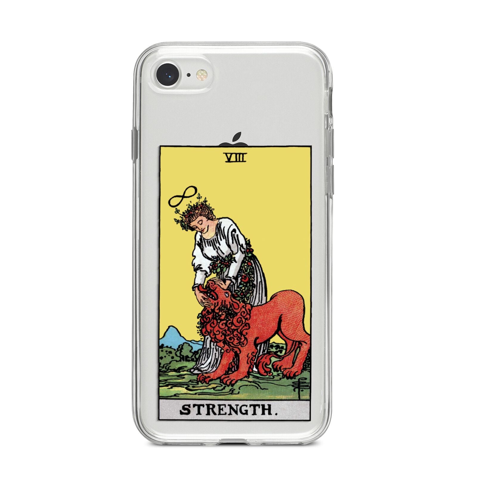 Strength Tarot Card iPhone 8 Bumper Case on Silver iPhone