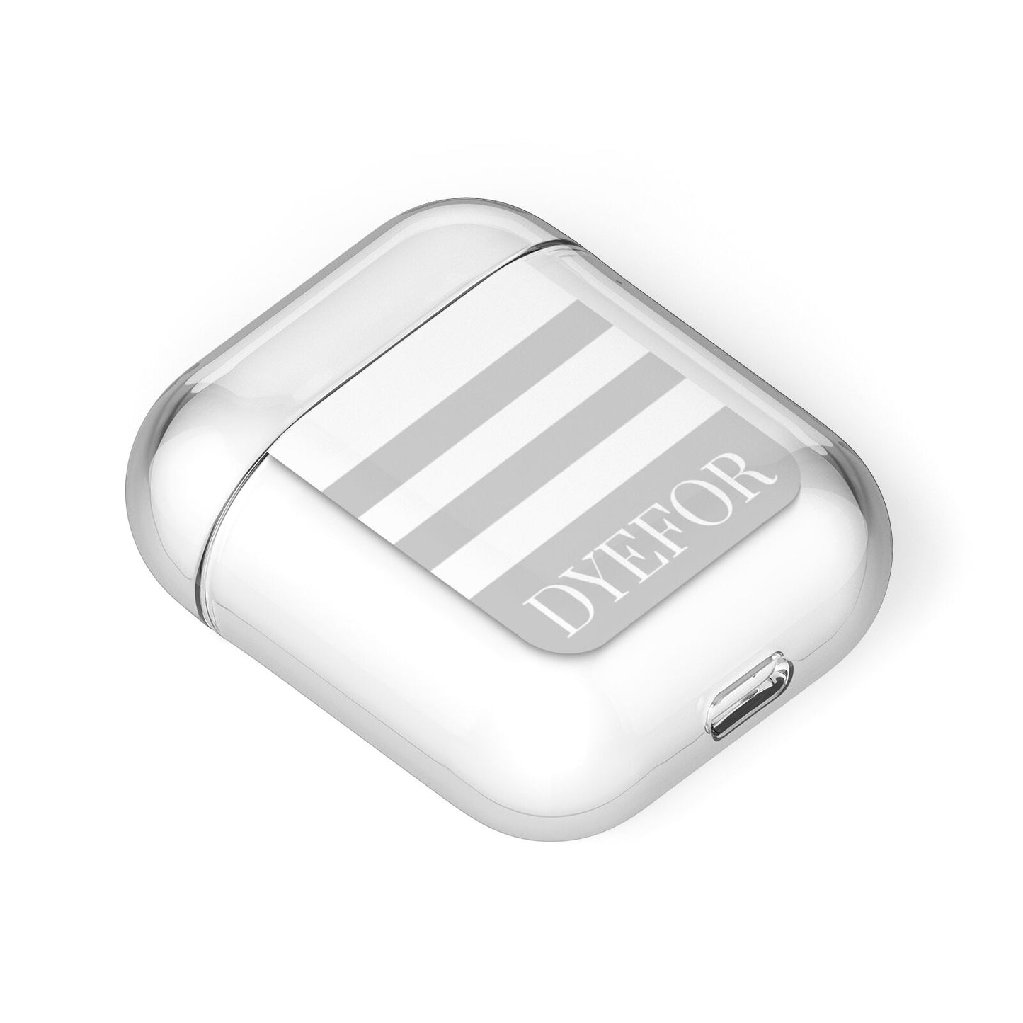 Stripes Personalised Name AirPods Case Laid Flat