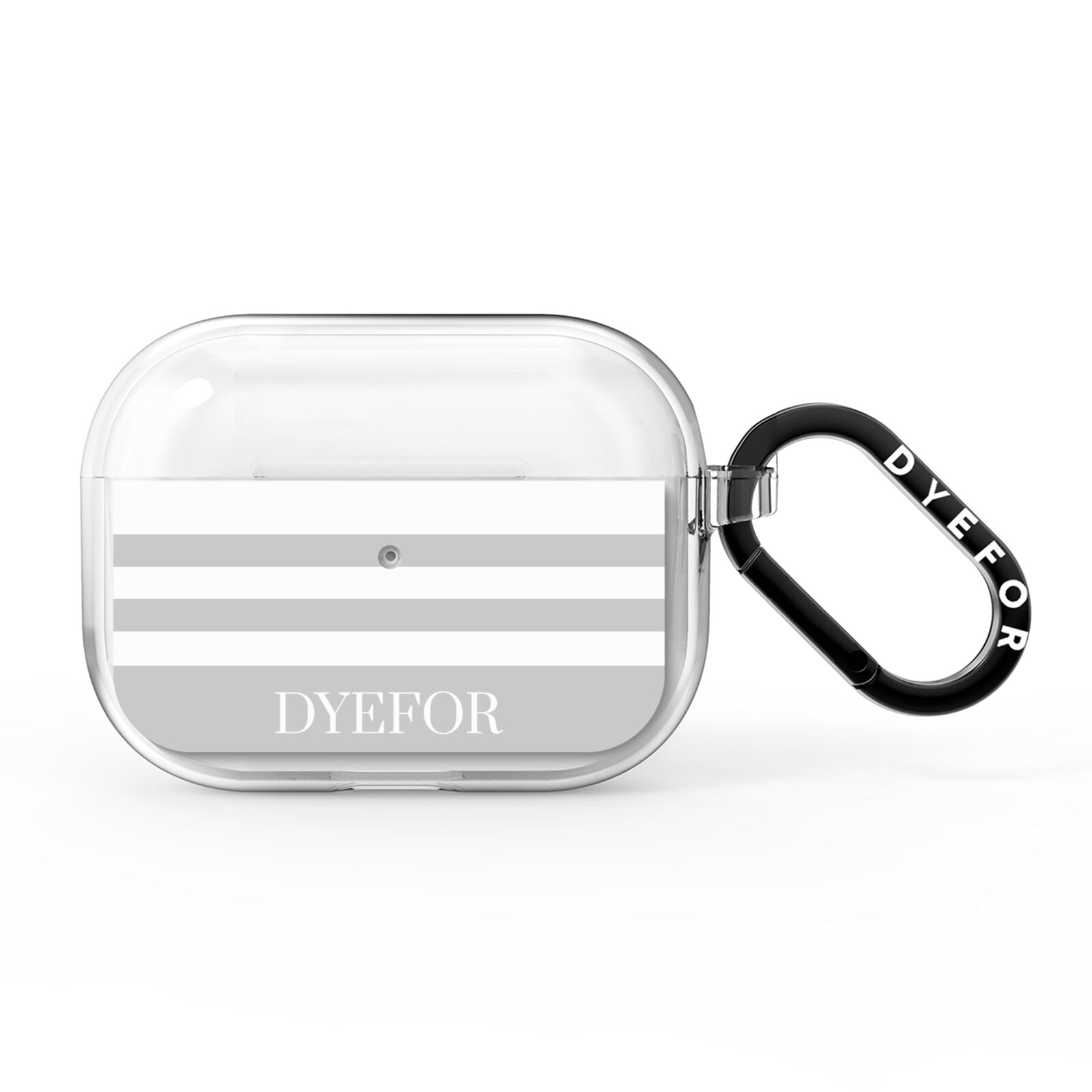 Stripes Personalised Name AirPods Pro Clear Case