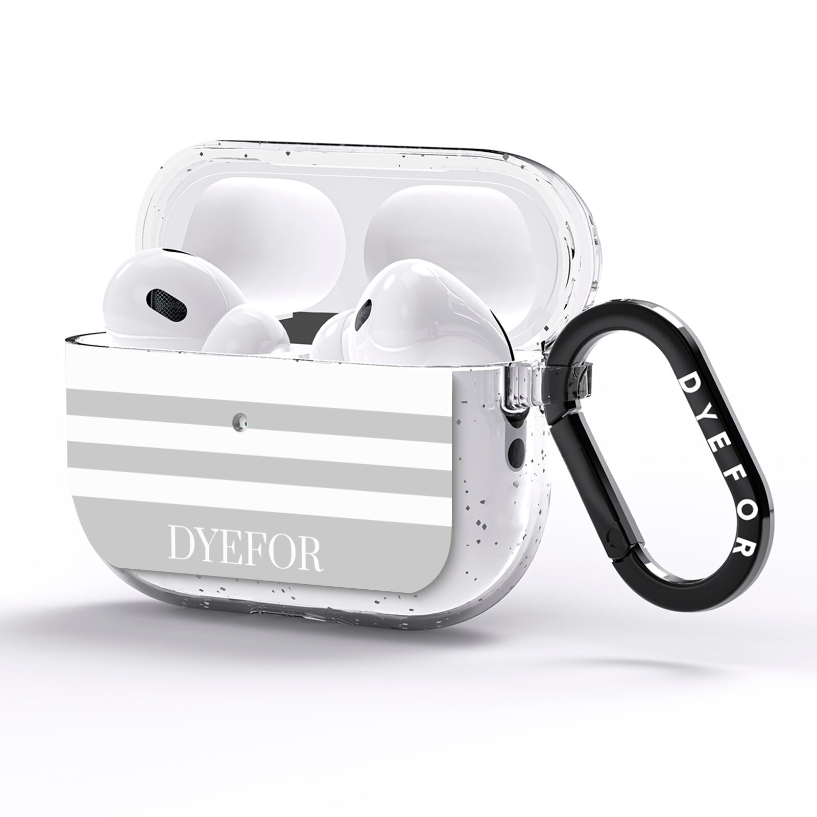 Stripes Personalised Name AirPods Pro Glitter Case Side Image