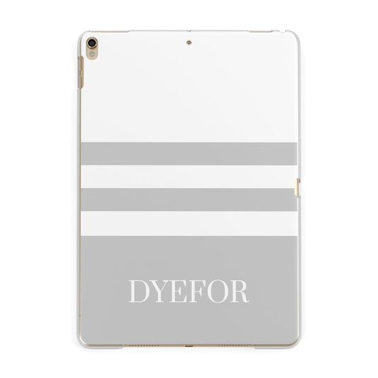 Stripes Personalised Name Apple iPad Gold Case