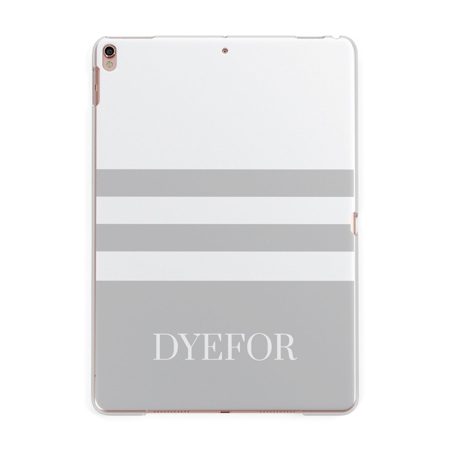 Stripes Personalised Name Apple iPad Rose Gold Case