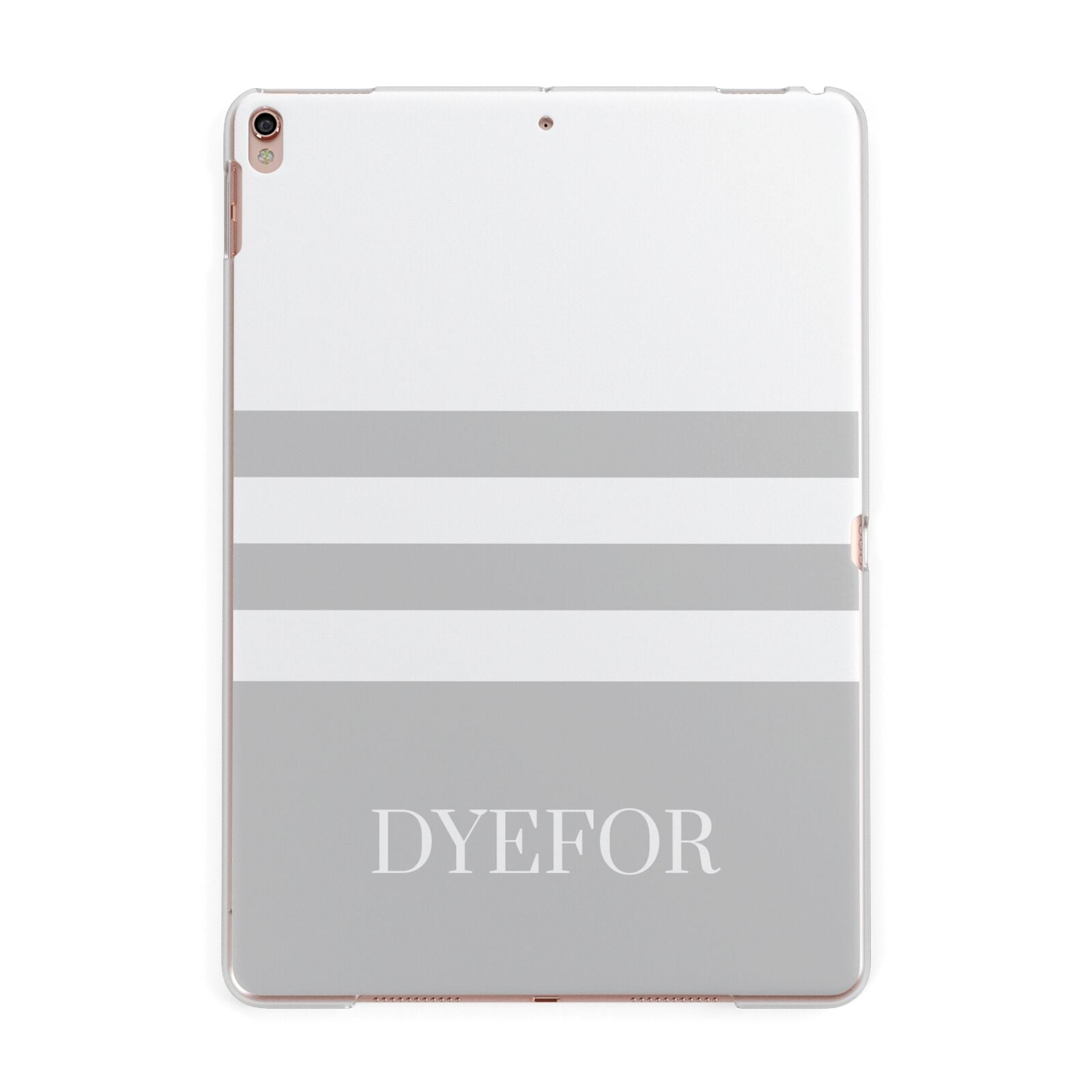 Stripes Personalised Name Apple iPad Rose Gold Case