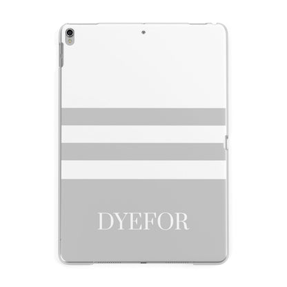 Stripes Personalised Name Apple iPad Silver Case