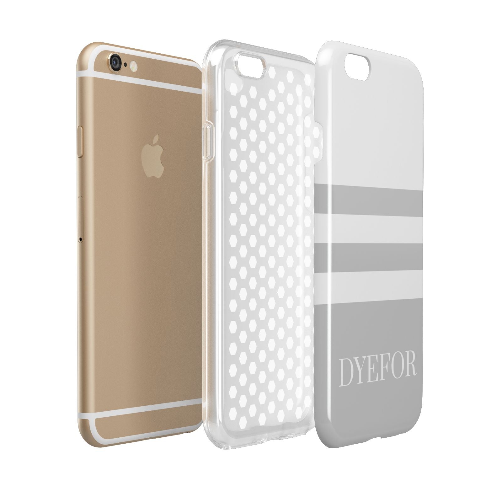 Stripes Personalised Name Apple iPhone 6 3D Tough Case Expanded view