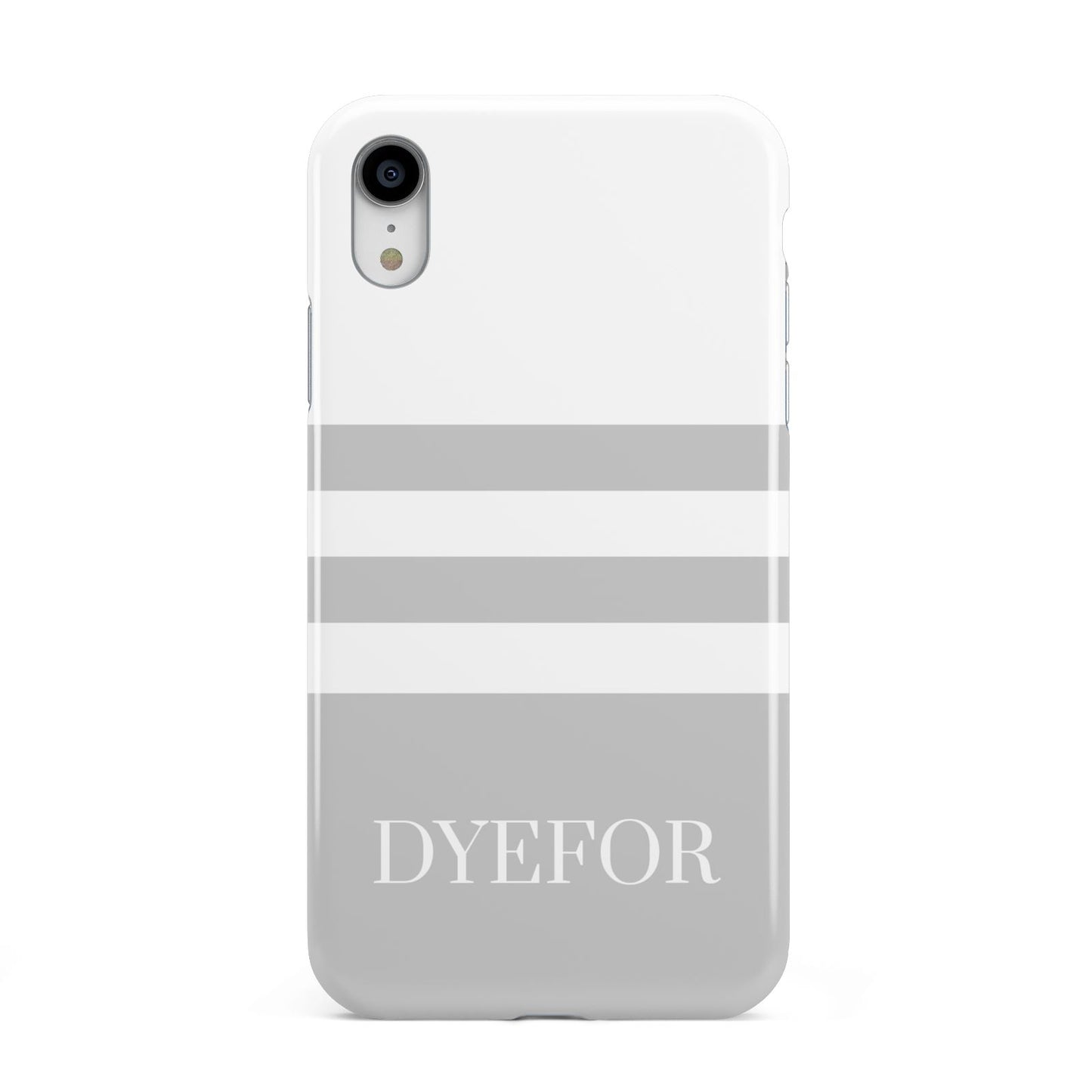 Stripes Personalised Name Apple iPhone XR White 3D Tough Case