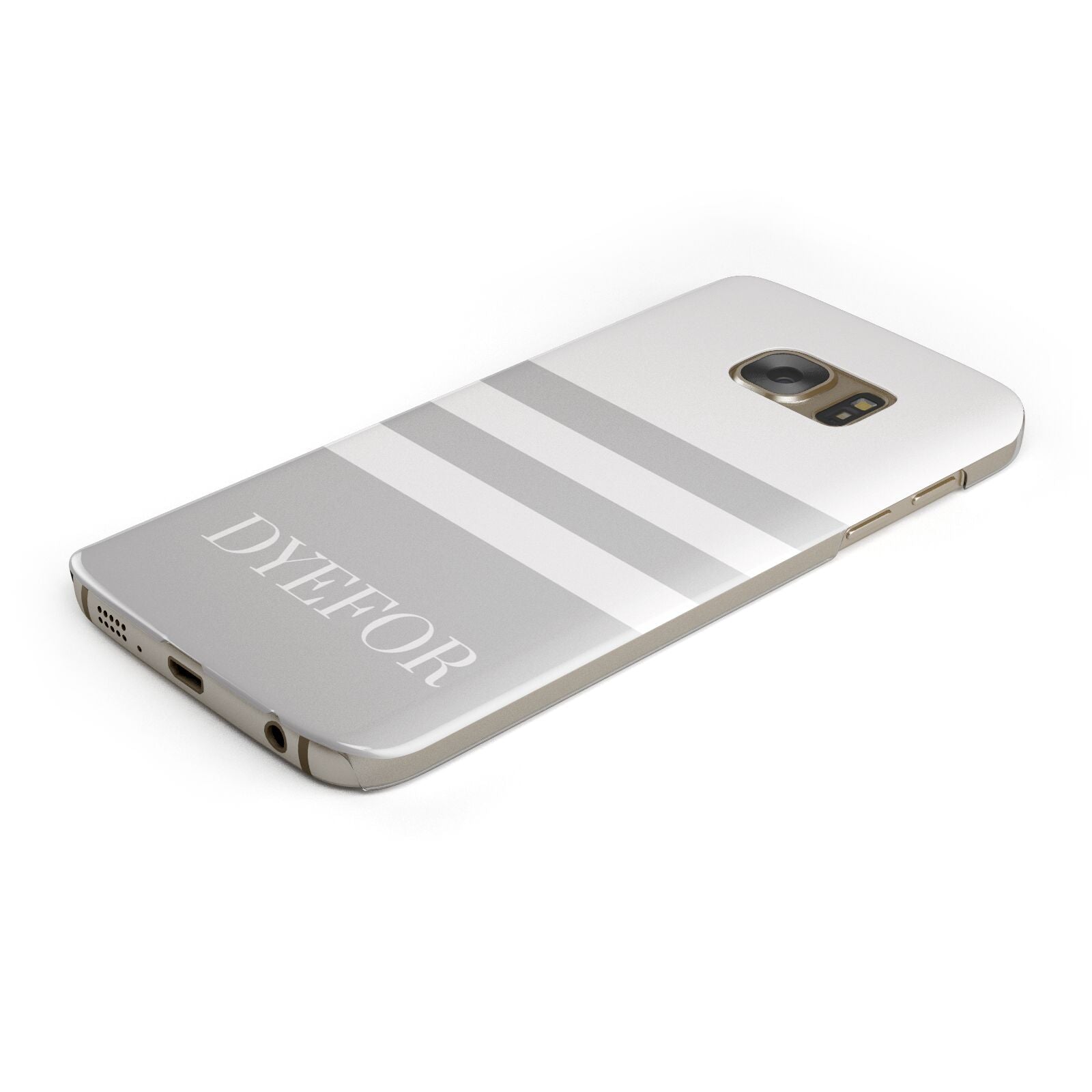 Stripes Personalised Name Protective Samsung Galaxy Case Angled Image