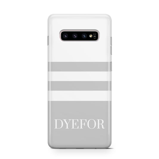 Stripes Personalised Name Protective Samsung Galaxy Case