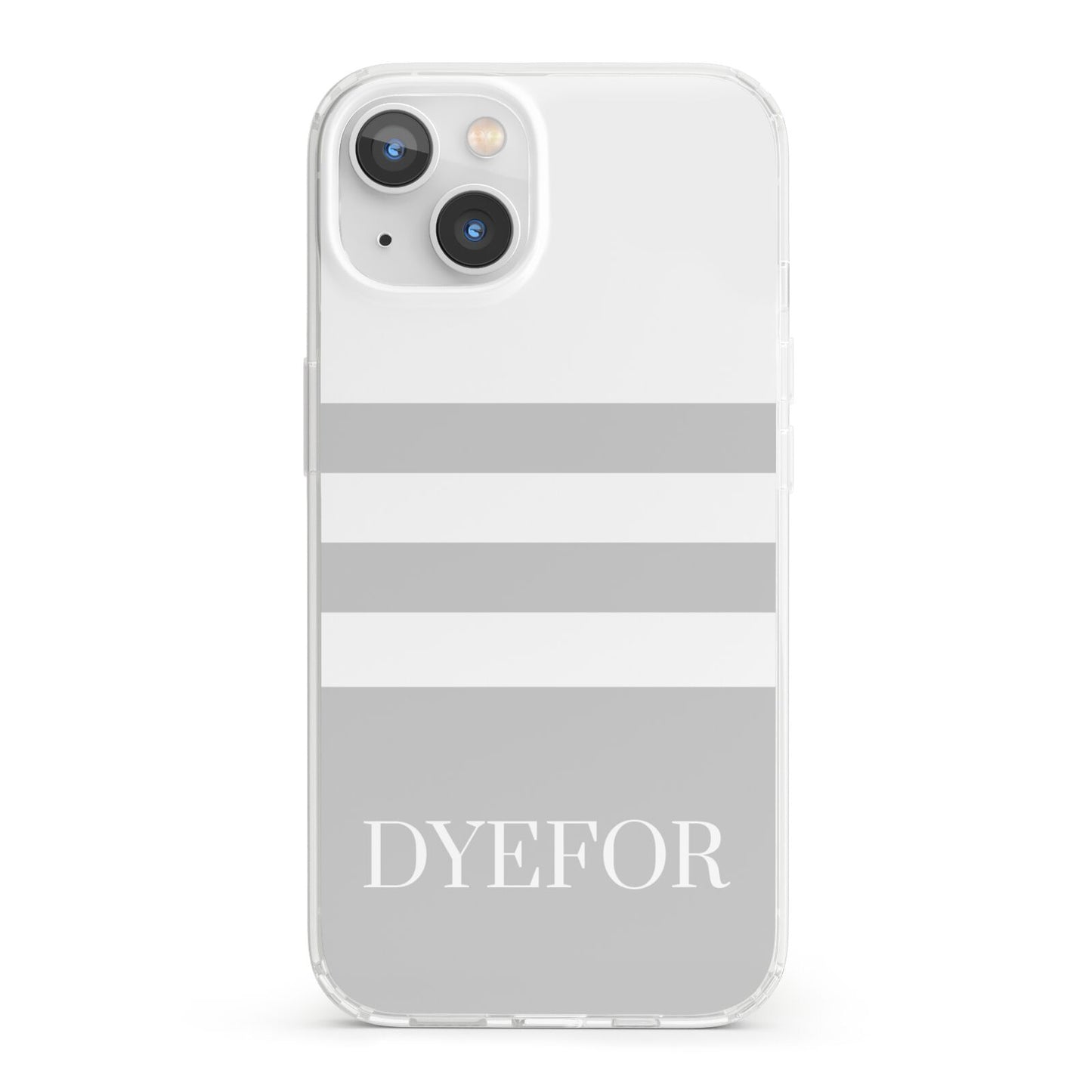 Stripes Personalised Name iPhone 13 Clear Bumper Case