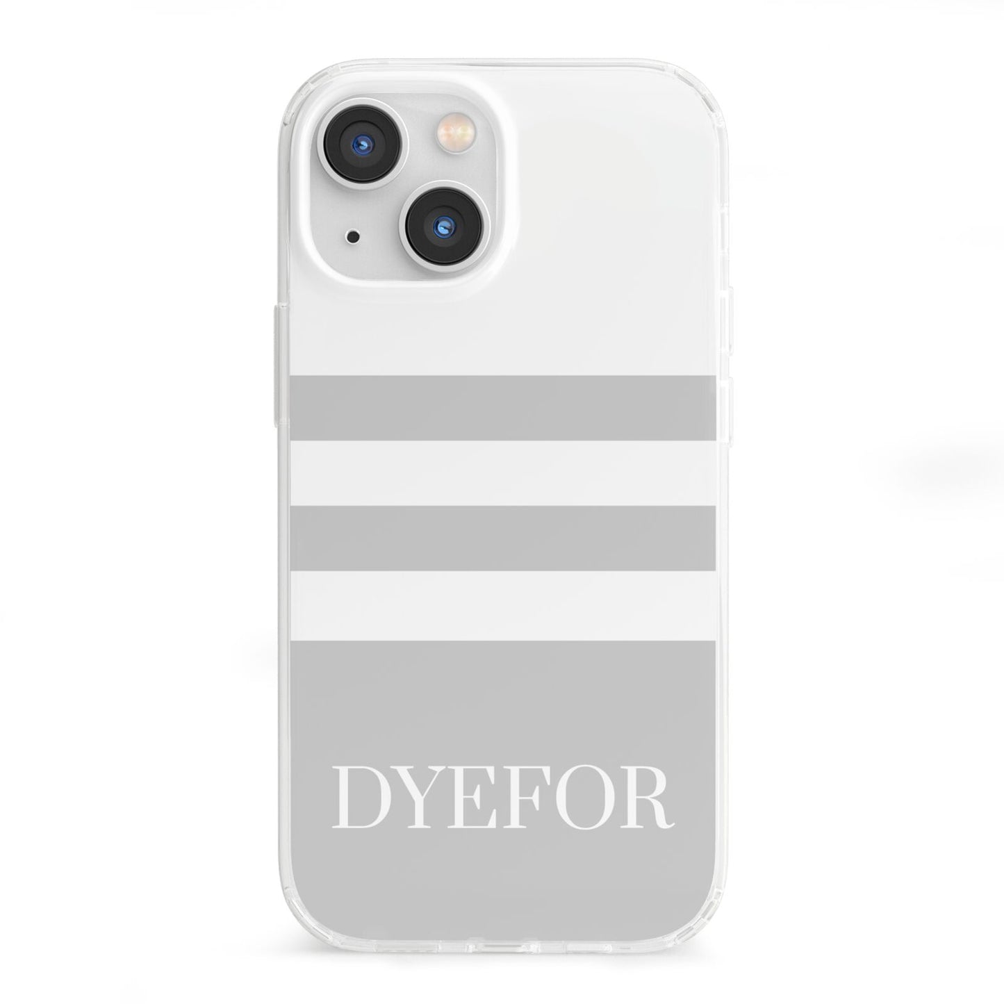 Stripes Personalised Name iPhone 13 Mini Clear Bumper Case