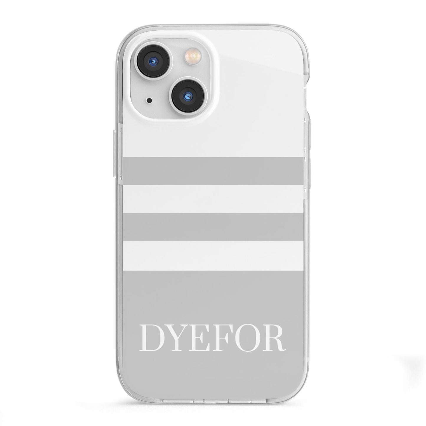 Stripes Personalised Name iPhone 13 Mini TPU Impact Case with White Edges