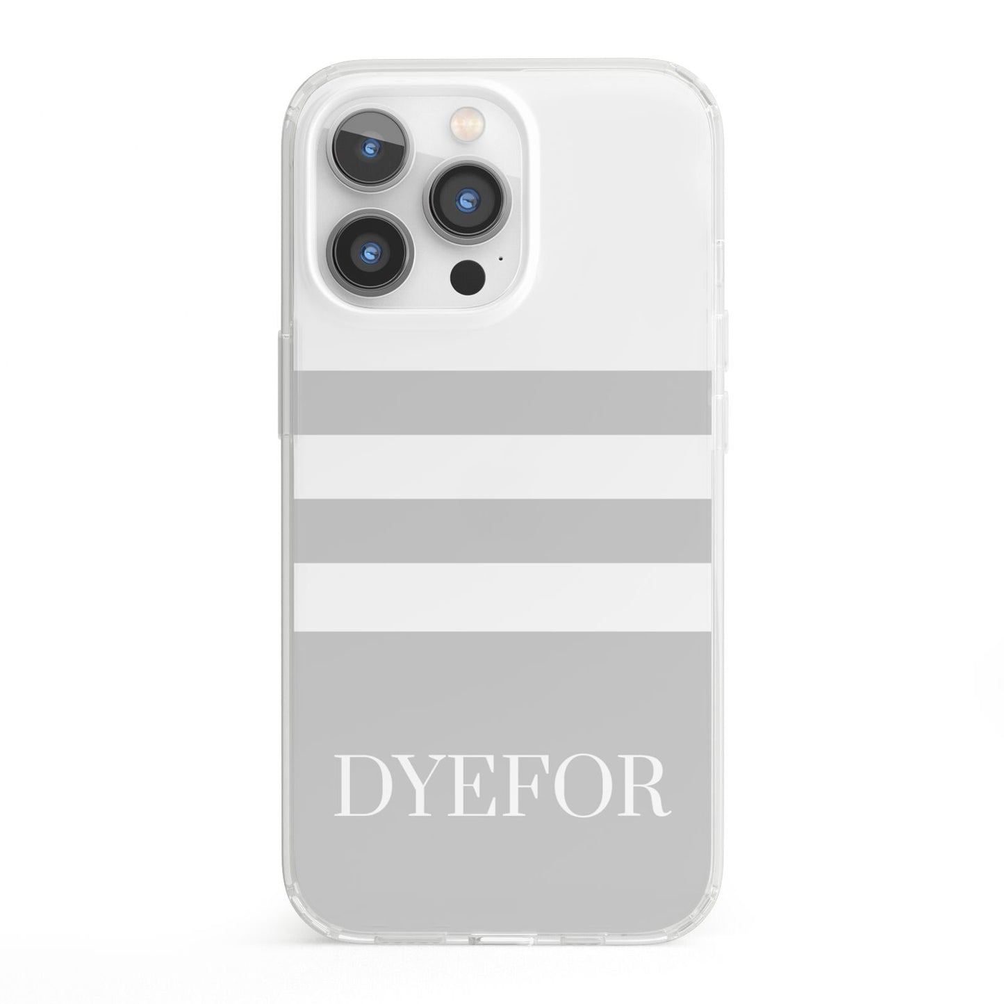 Stripes Personalised Name iPhone 13 Pro Clear Bumper Case