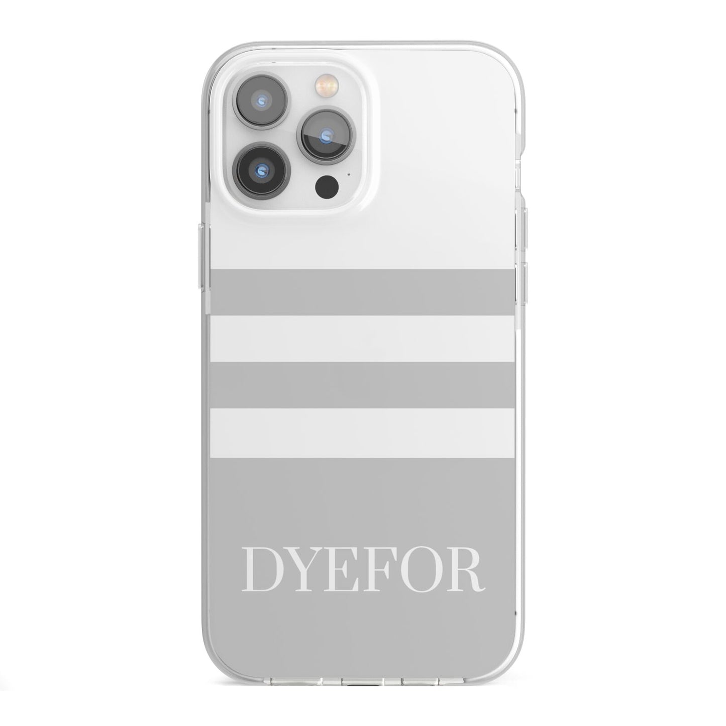 Stripes Personalised Name iPhone 13 Pro Max TPU Impact Case with White Edges