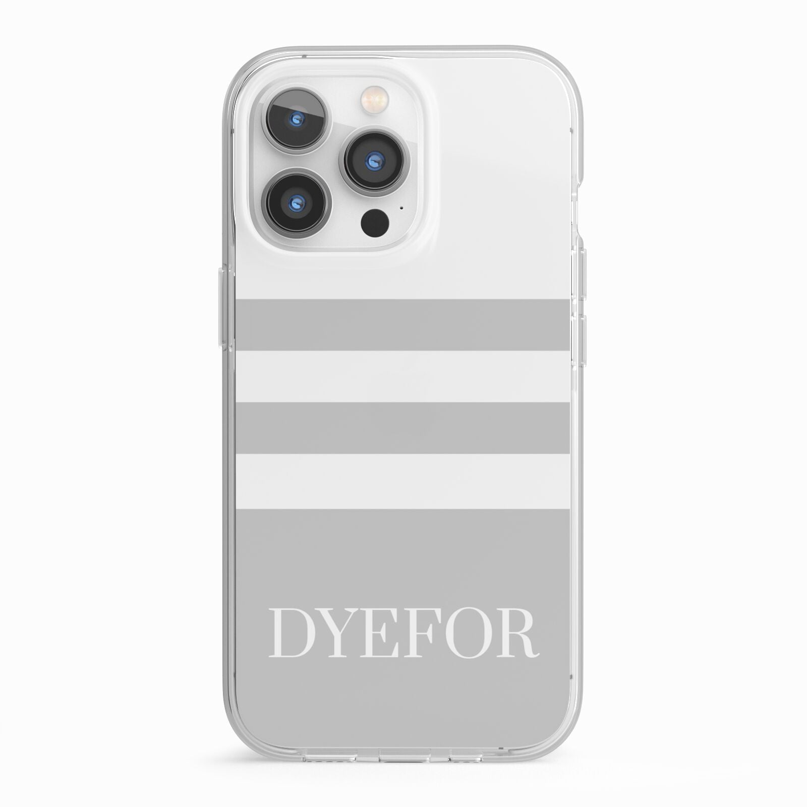 Stripes Personalised Name iPhone 13 Pro TPU Impact Case with White Edges