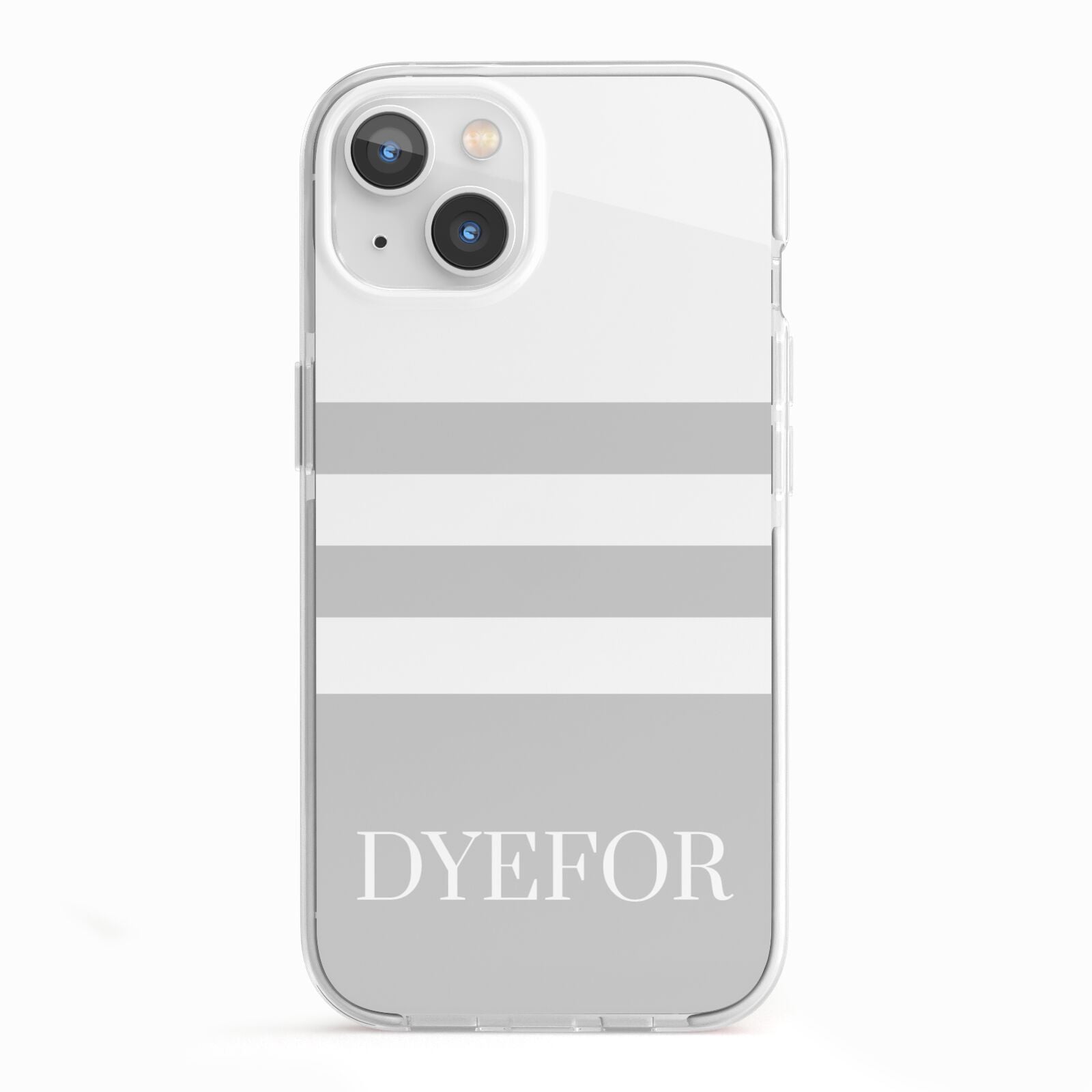 Stripes Personalised Name iPhone 13 TPU Impact Case with White Edges