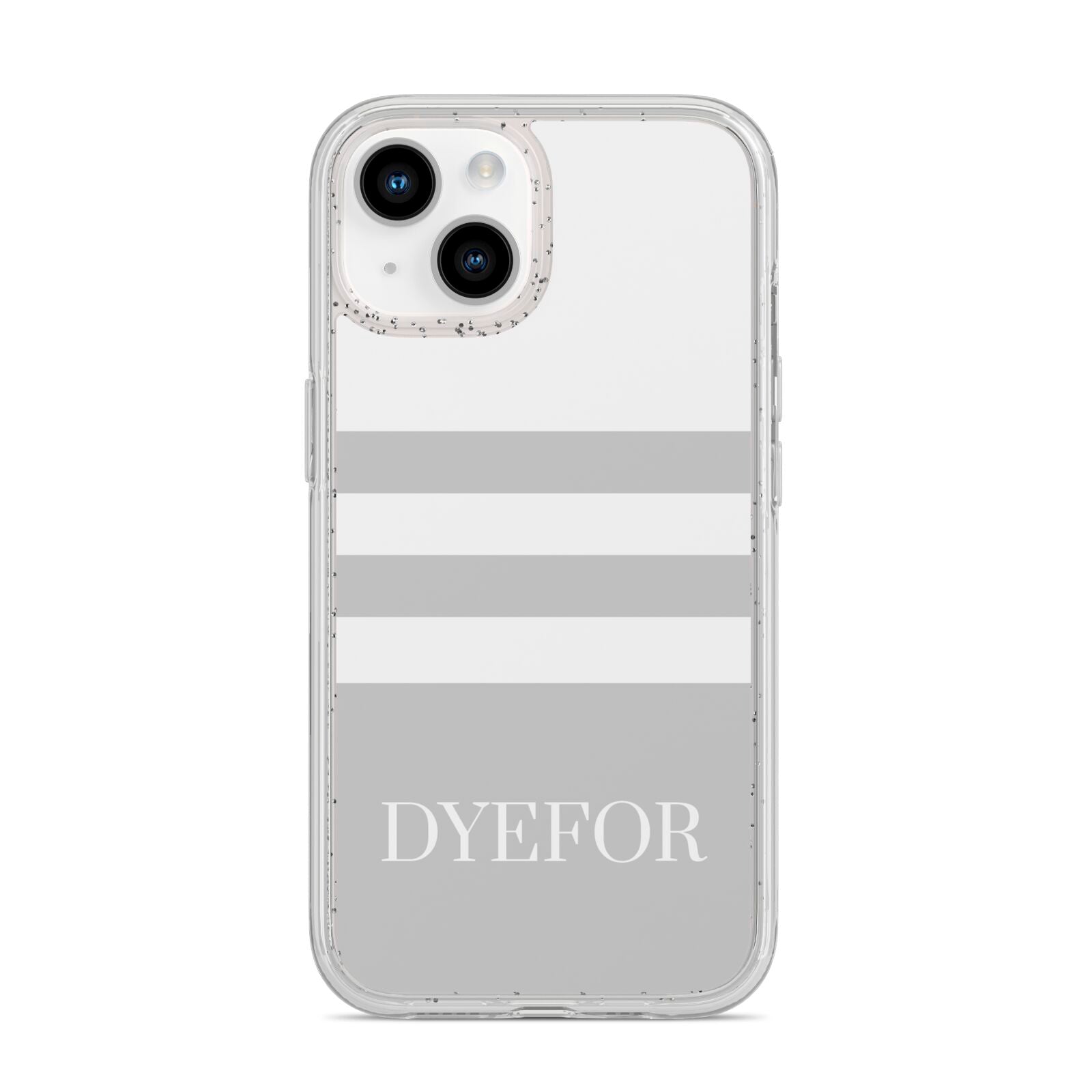 Stripes Personalised Name iPhone 14 Glitter Tough Case Starlight