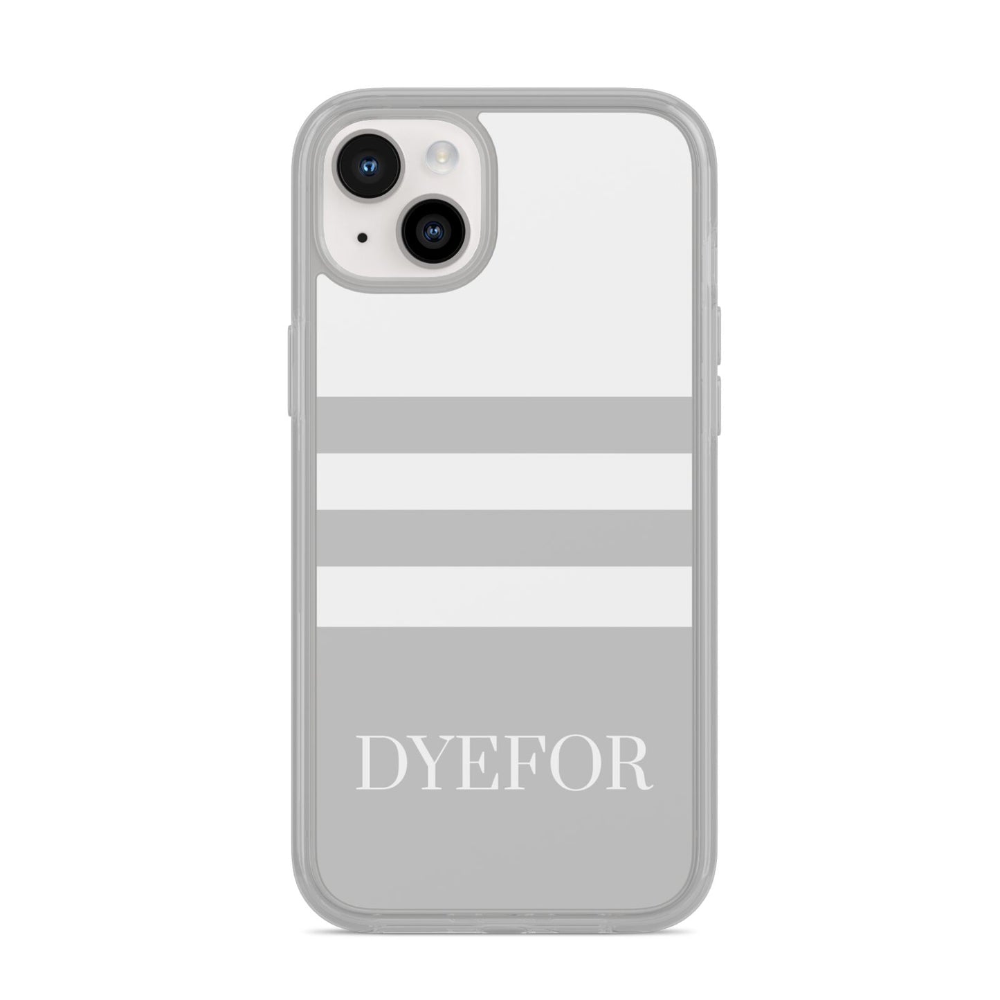 Stripes Personalised Name iPhone 14 Plus Clear Tough Case Starlight