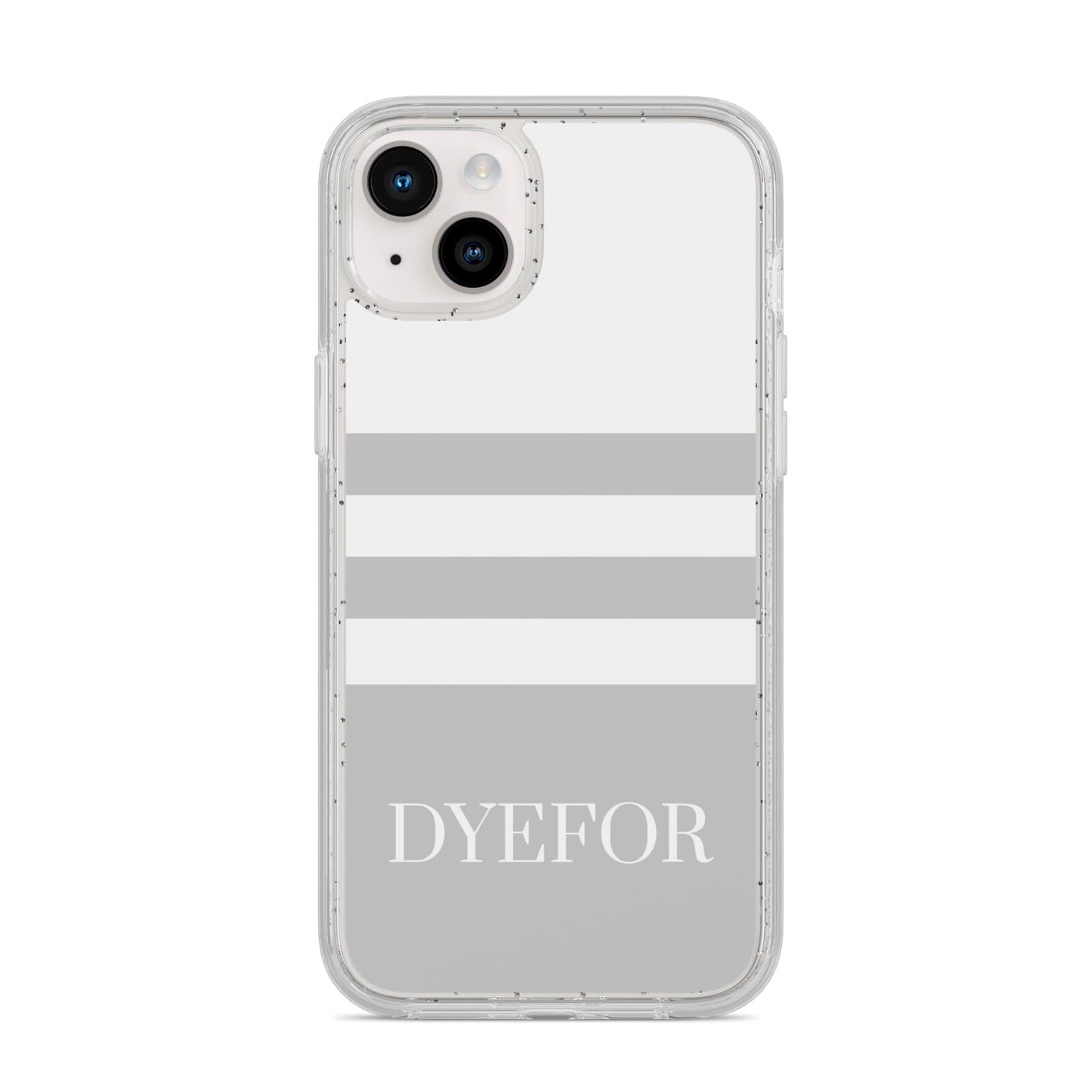 Stripes Personalised Name iPhone 14 Plus Glitter Tough Case Starlight