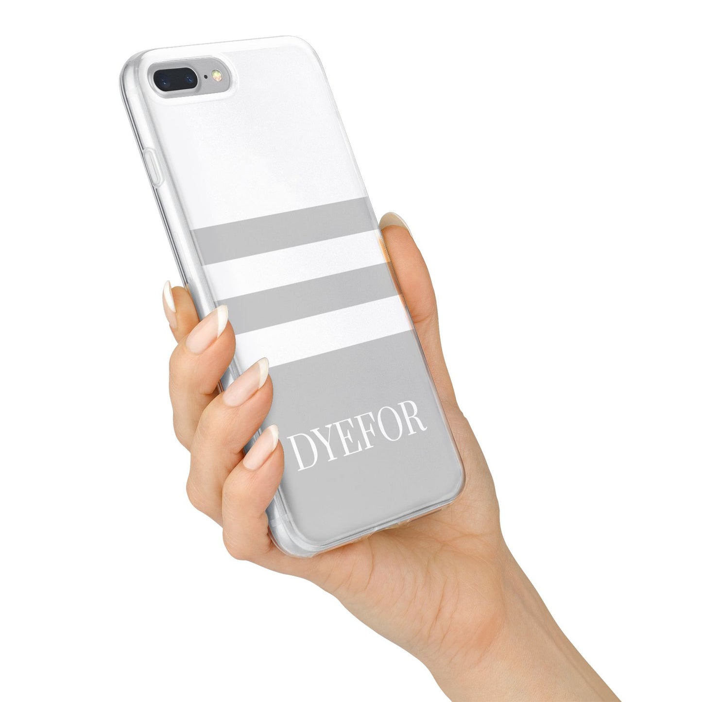 Stripes Personalised Name iPhone 7 Plus Bumper Case on Silver iPhone Alternative Image