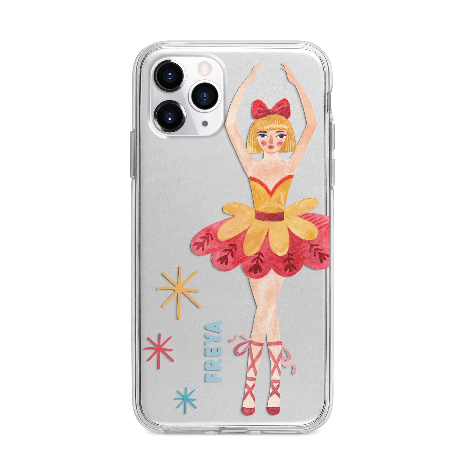 Sugarplum Nutcracker Personalised Apple iPhone 11 Pro Max in Silver with Bumper Case