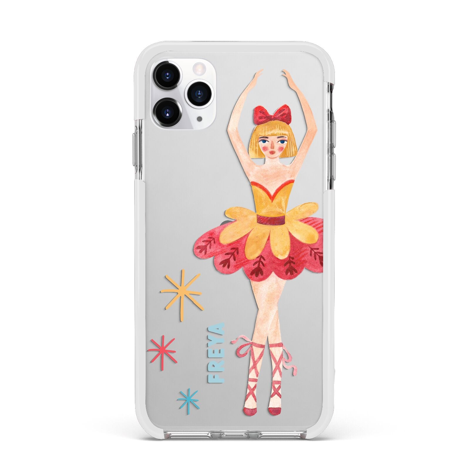 Sugarplum Nutcracker Personalised Apple iPhone 11 Pro Max in Silver with White Impact Case