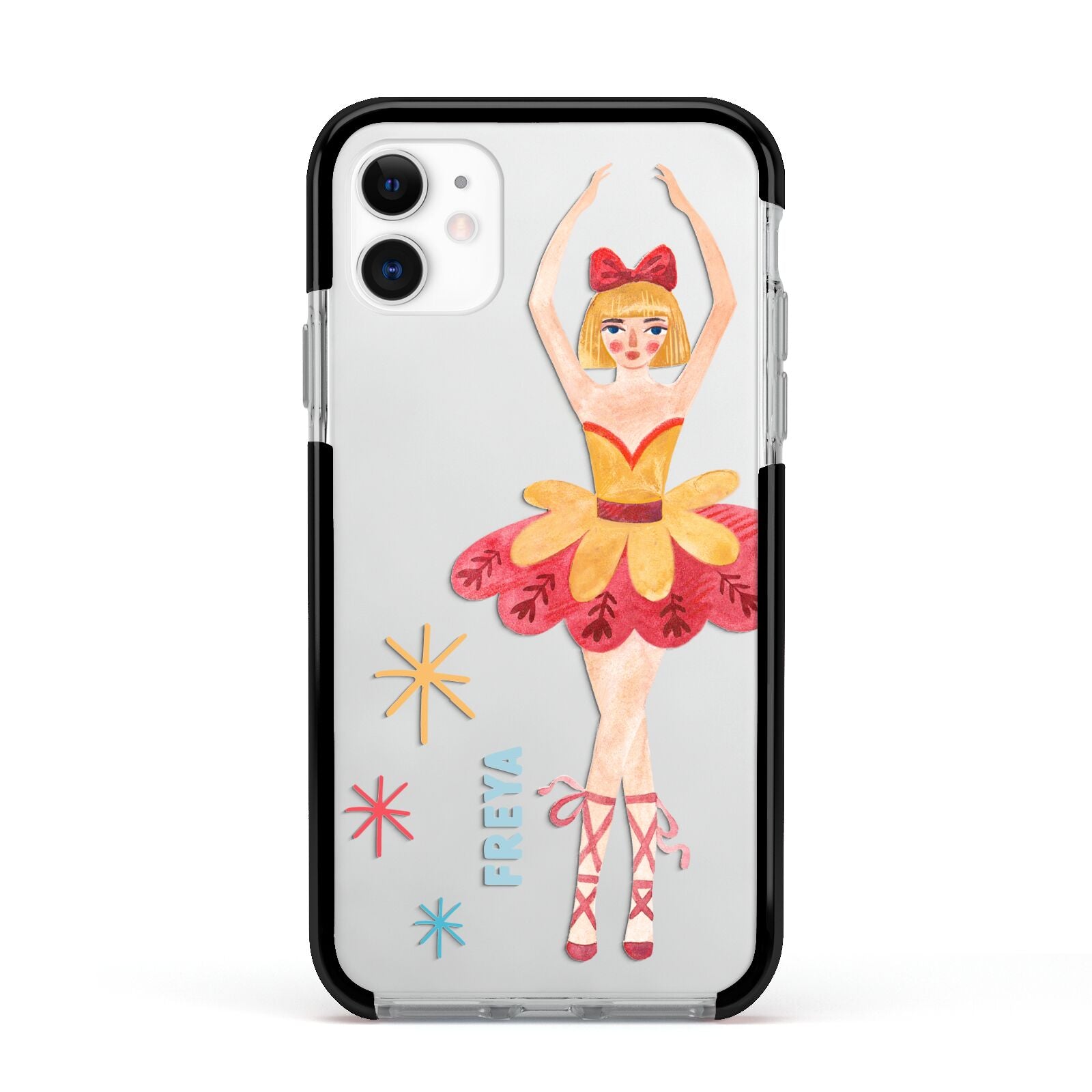 Sugarplum Nutcracker Personalised Apple iPhone 11 in White with Black Impact Case